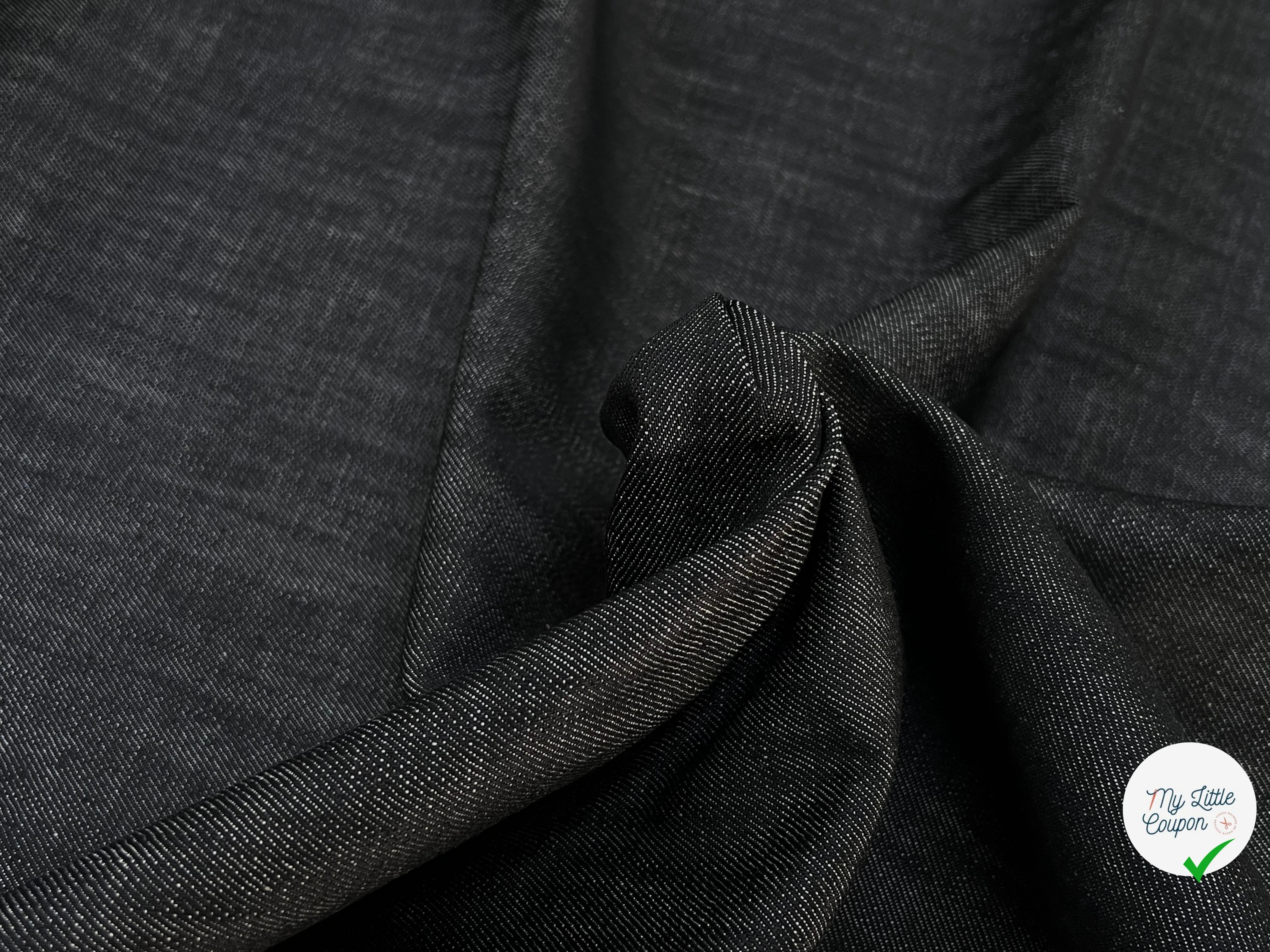 JEAN DENIM PRESTIGE SANMERO NOIR ANTHACITE 99% COTON - My Little Coupon