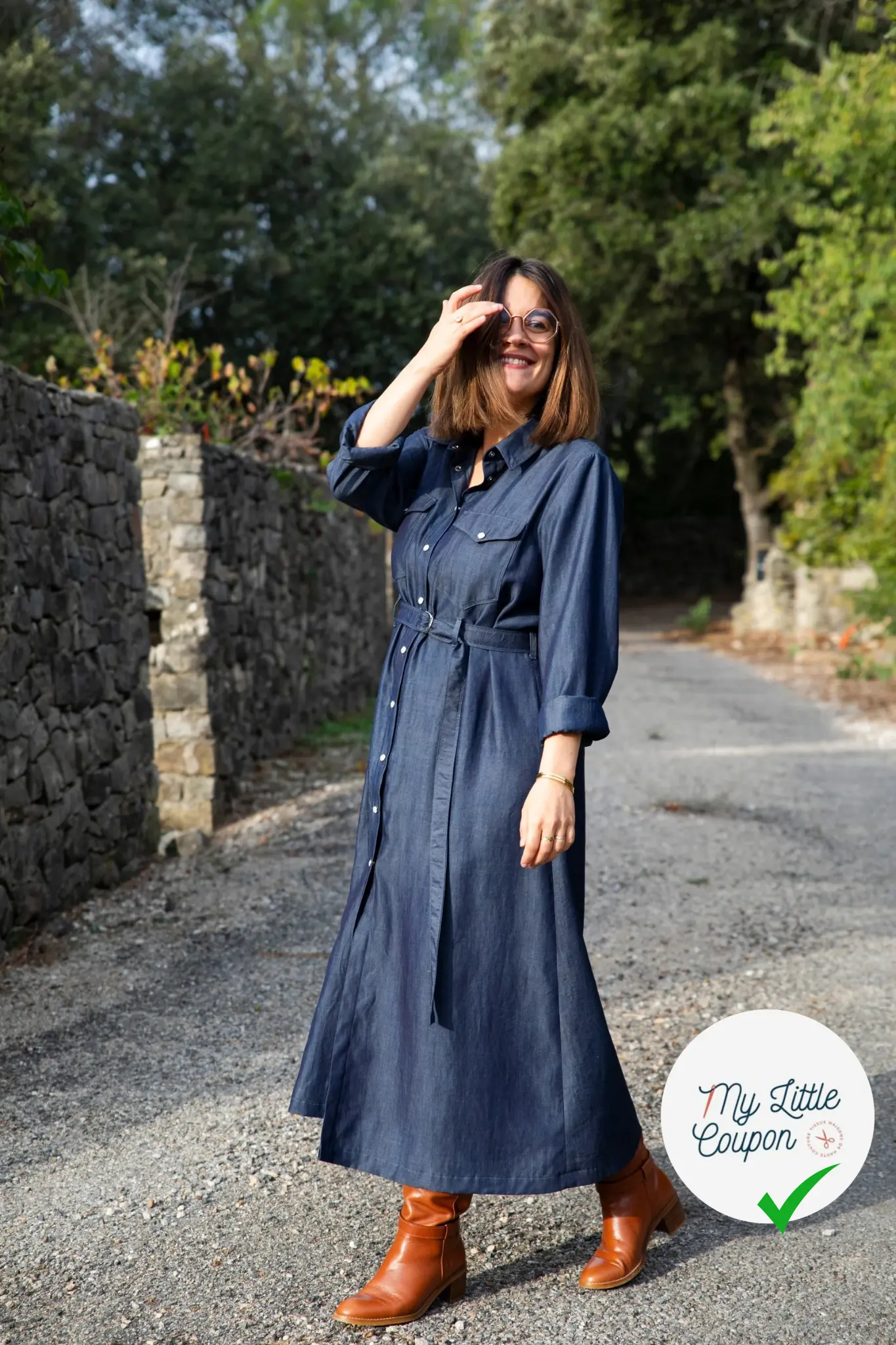 JEAN LYOCELL UNI BLEU FONCÉ - My Little Coupon