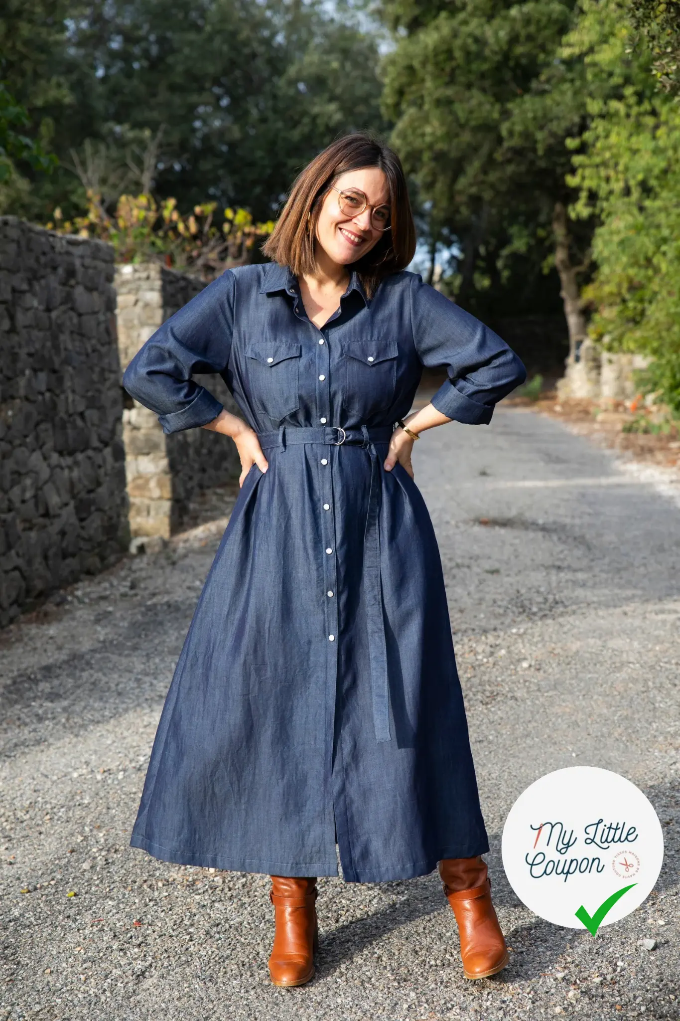 JEAN LYOCELL UNI BLEU FONCÉ - My Little Coupon