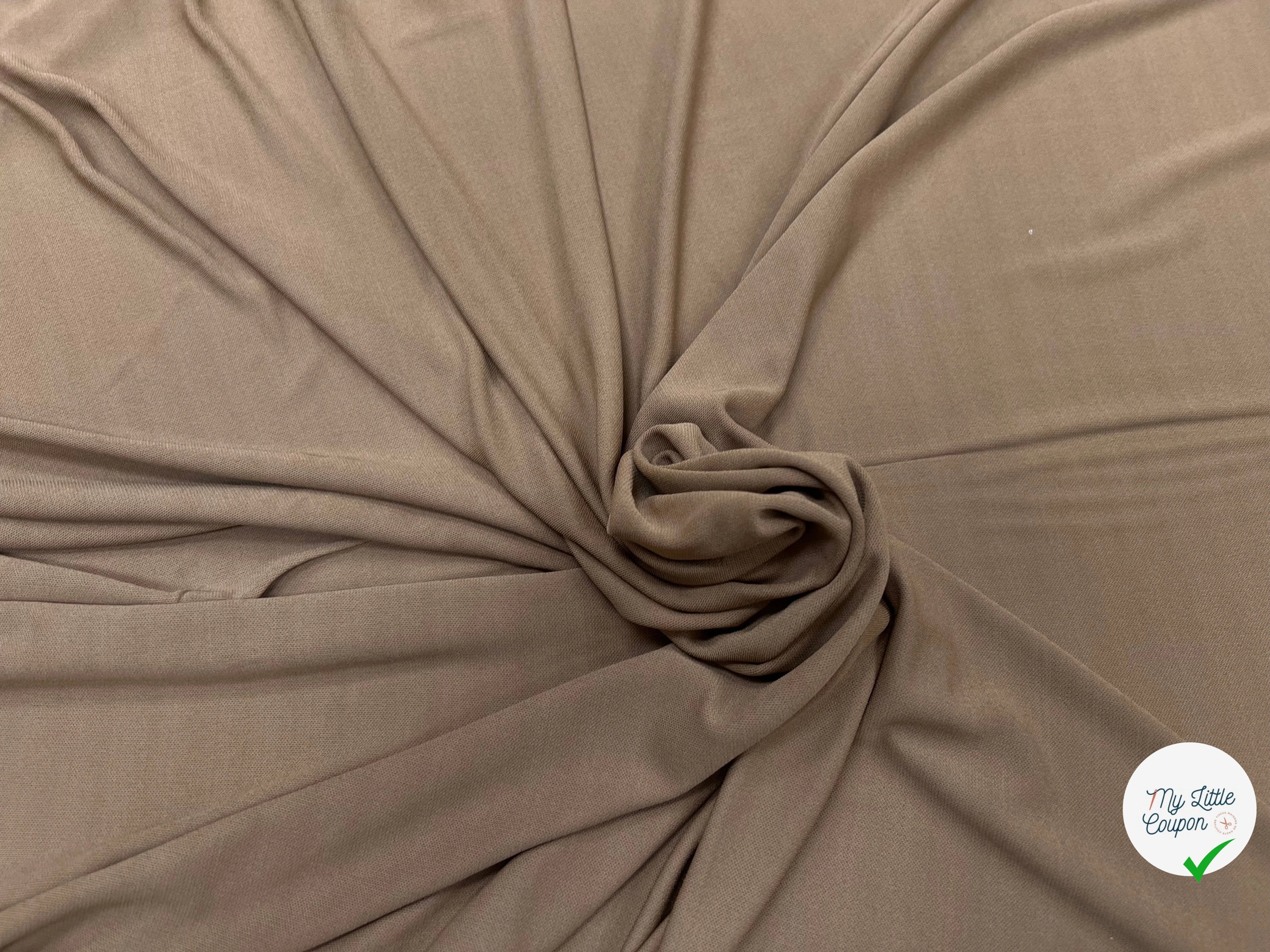 JERSEY ASPECT CRÊPE VISCOSE FROIDE 8% EA CAMEL - My Little Coupon