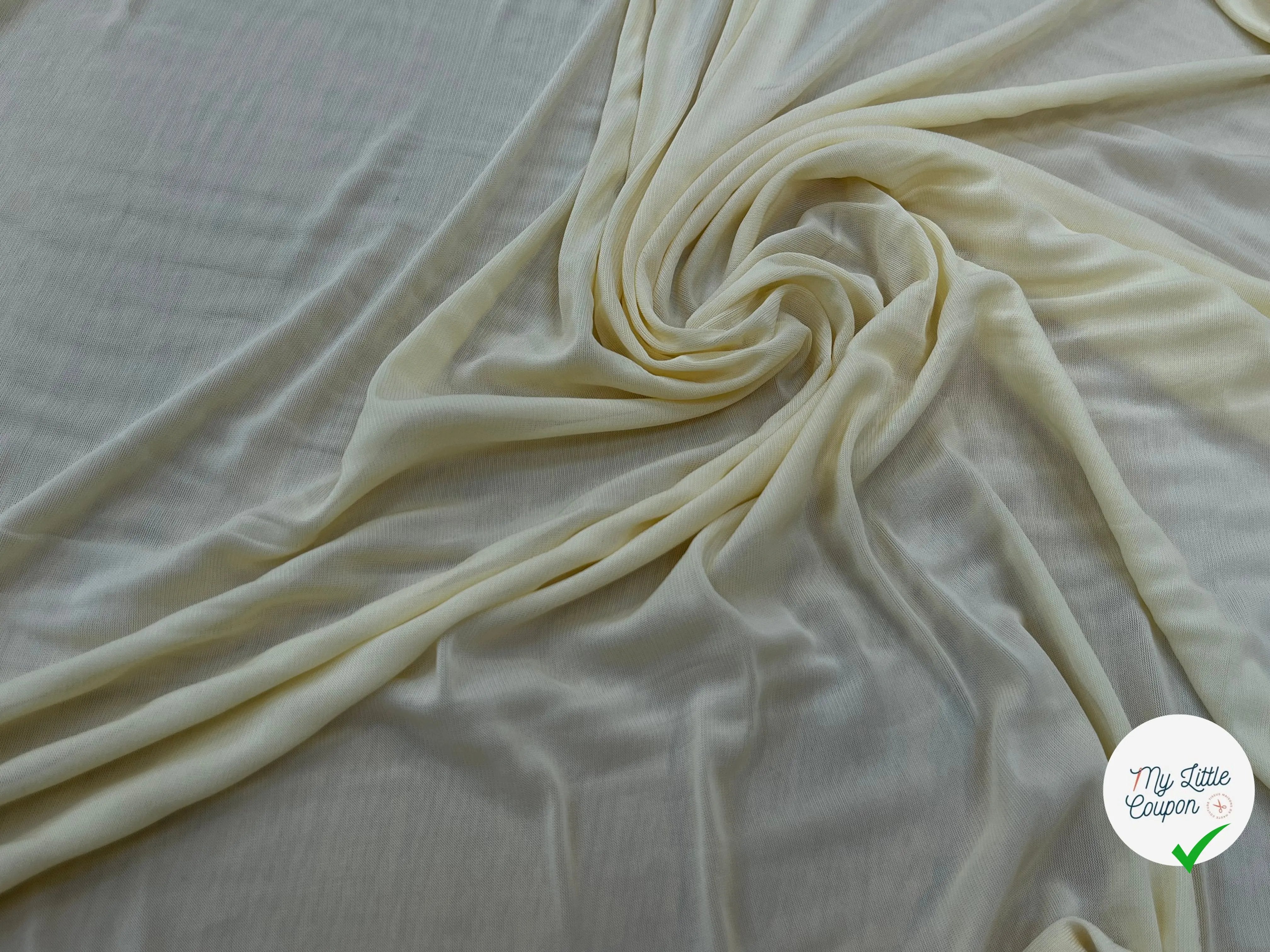 JERSEY ASPECT CRÊPE VISCOSE FROIDE 8% EA JAUNE LIMANCELLO - My Little Coupon