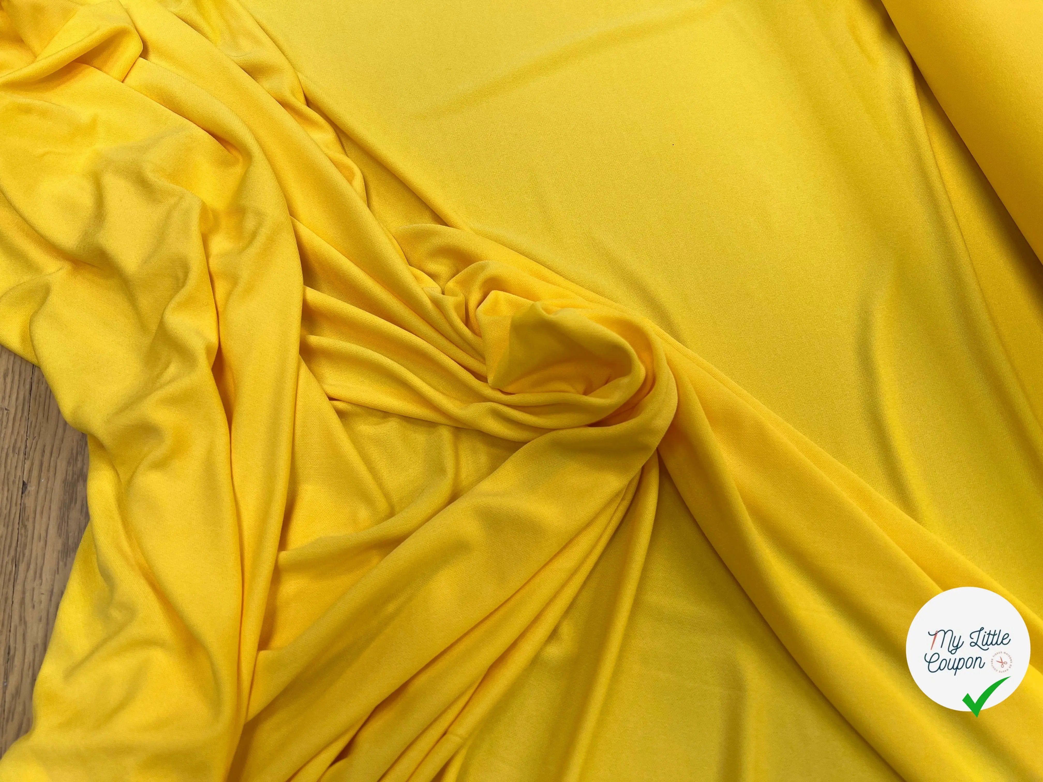 JERSEY ASPECT CRÊPE VISCOSE FROIDE 8% EA JAUNE ULTRA SUN - My Little Coupon