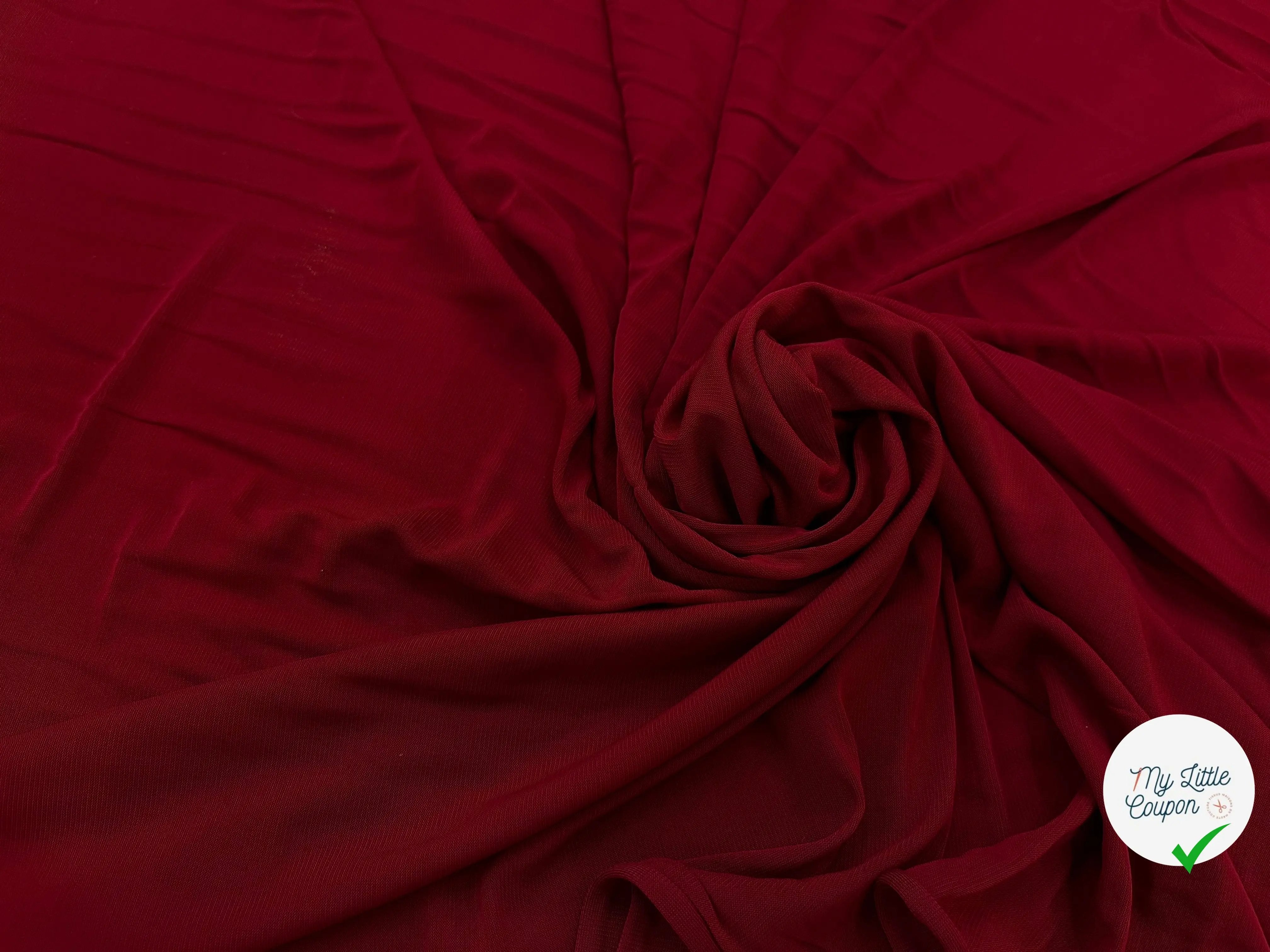 JERSEY ASPECT CRÊPE VISCOSE FROIDE 8% EA ROUGE RUBY - My Little Coupon