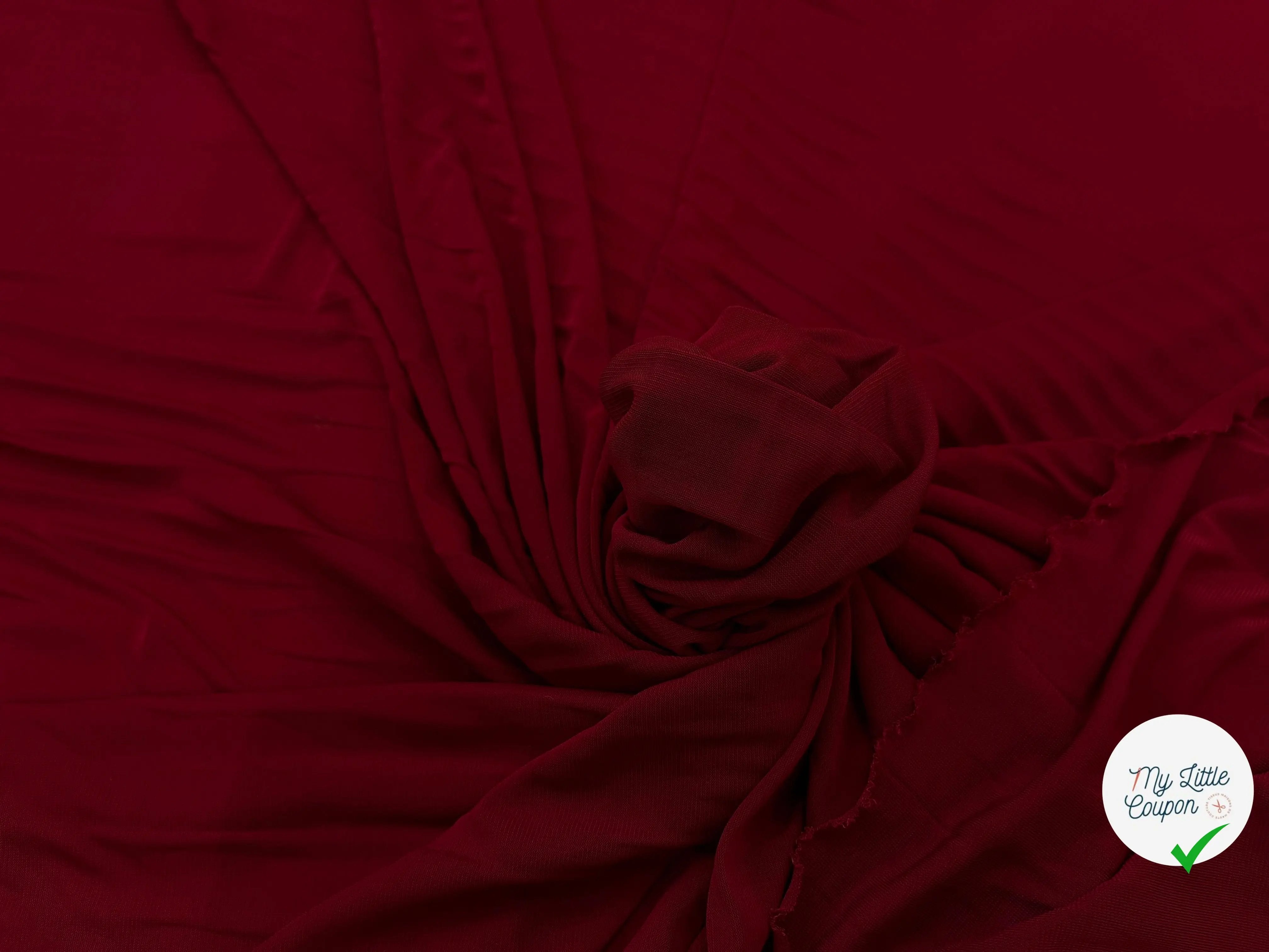 JERSEY ASPECT CRÊPE VISCOSE FROIDE 8% EA ROUGE RUBY - My Little Coupon