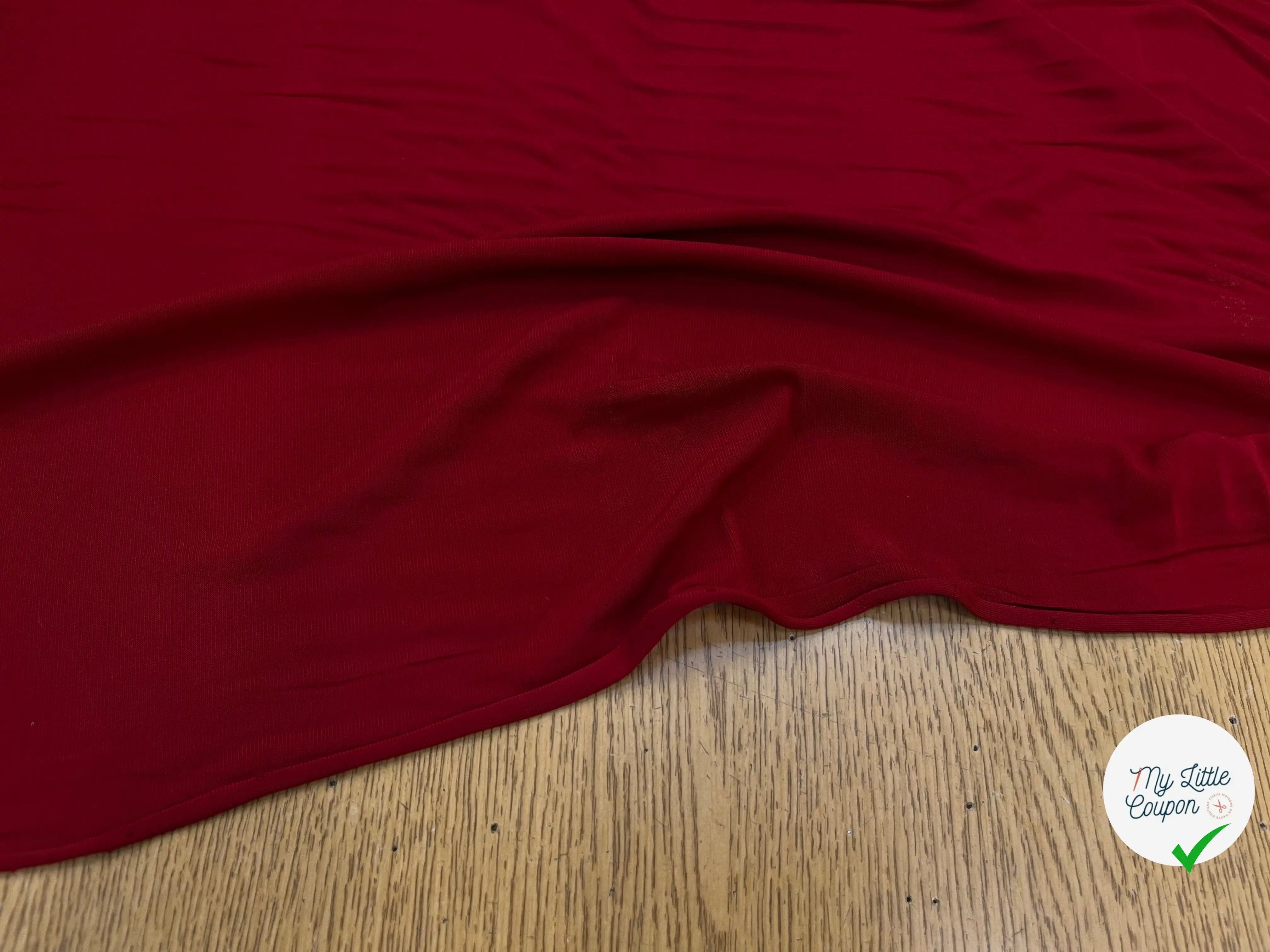 JERSEY ASPECT CRÊPE VISCOSE FROIDE 8% EA ROUGE RUBY - My Little Coupon