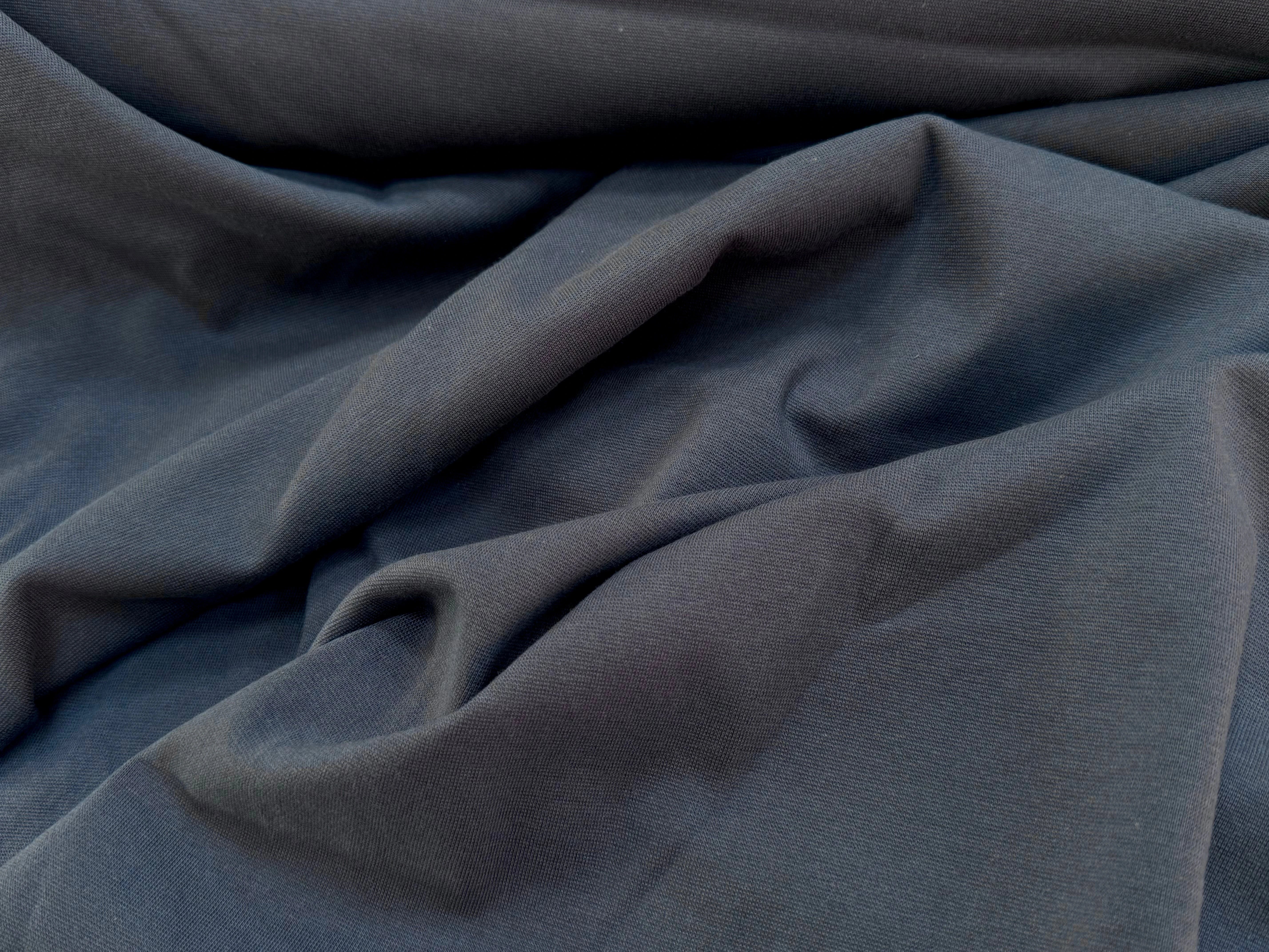 JERSEY COTON 2% ÉLASTHANNE TUBULAIRE 70CM CÔTE 1X1 ASPHALT - My Little Coupon