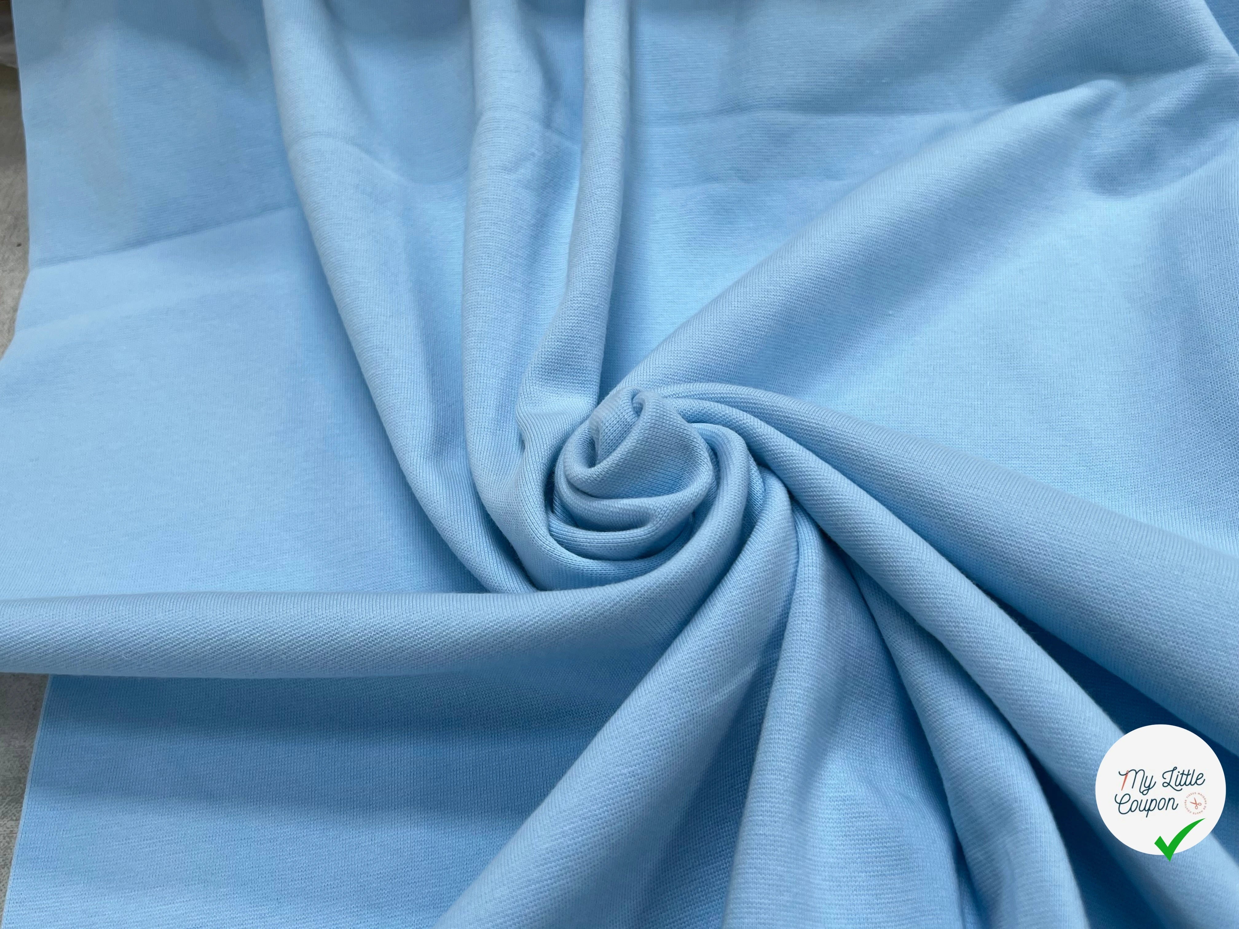 JERSEY COTON 2% ÉLASTHANNE TUBULAIRE 70CM CÔTE 1X1 BLUE 92 - My Little Coupon