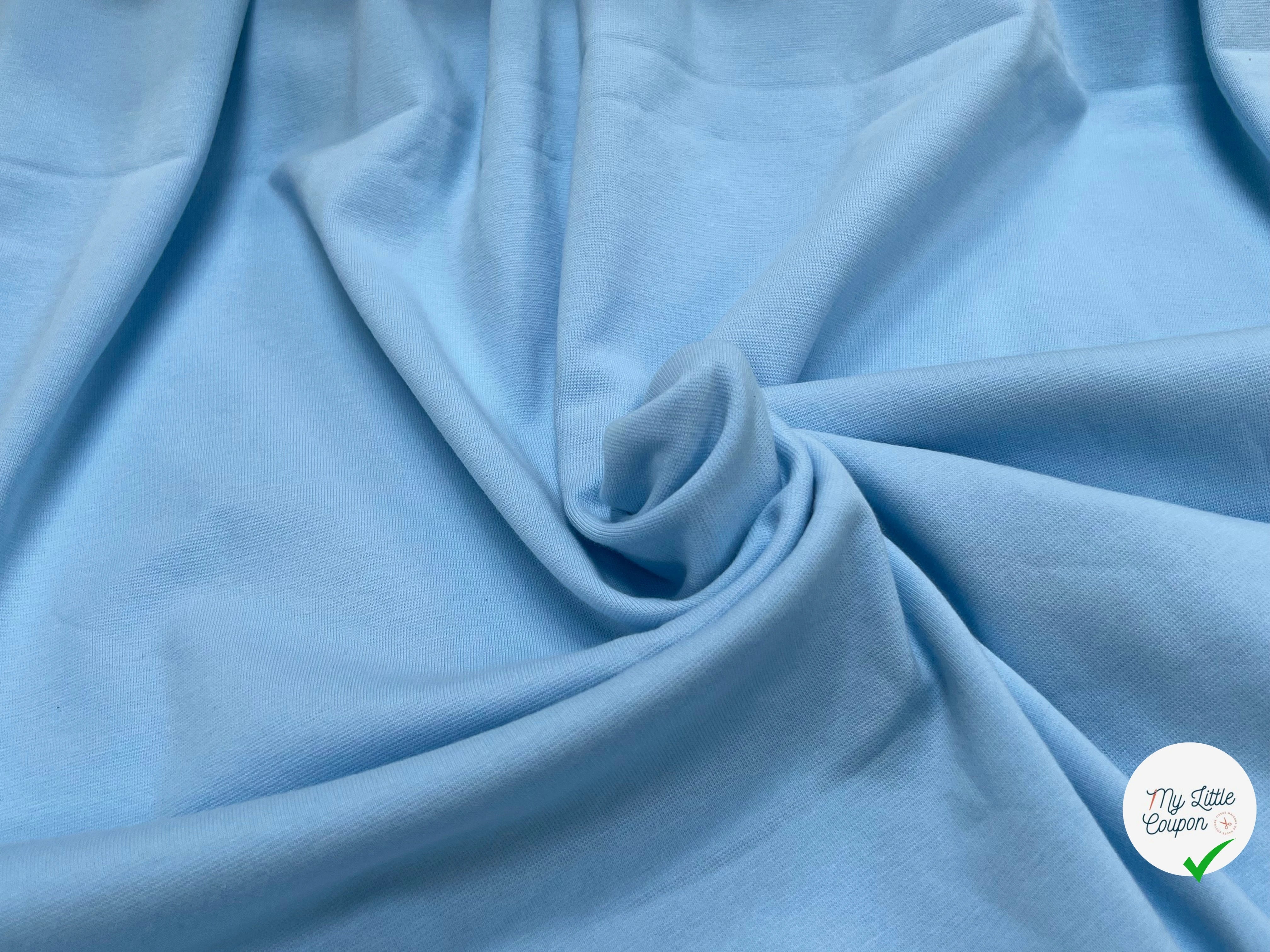 JERSEY COTON 2% ÉLASTHANNE TUBULAIRE 70CM CÔTE 1X1 BLUE 92 - My Little Coupon