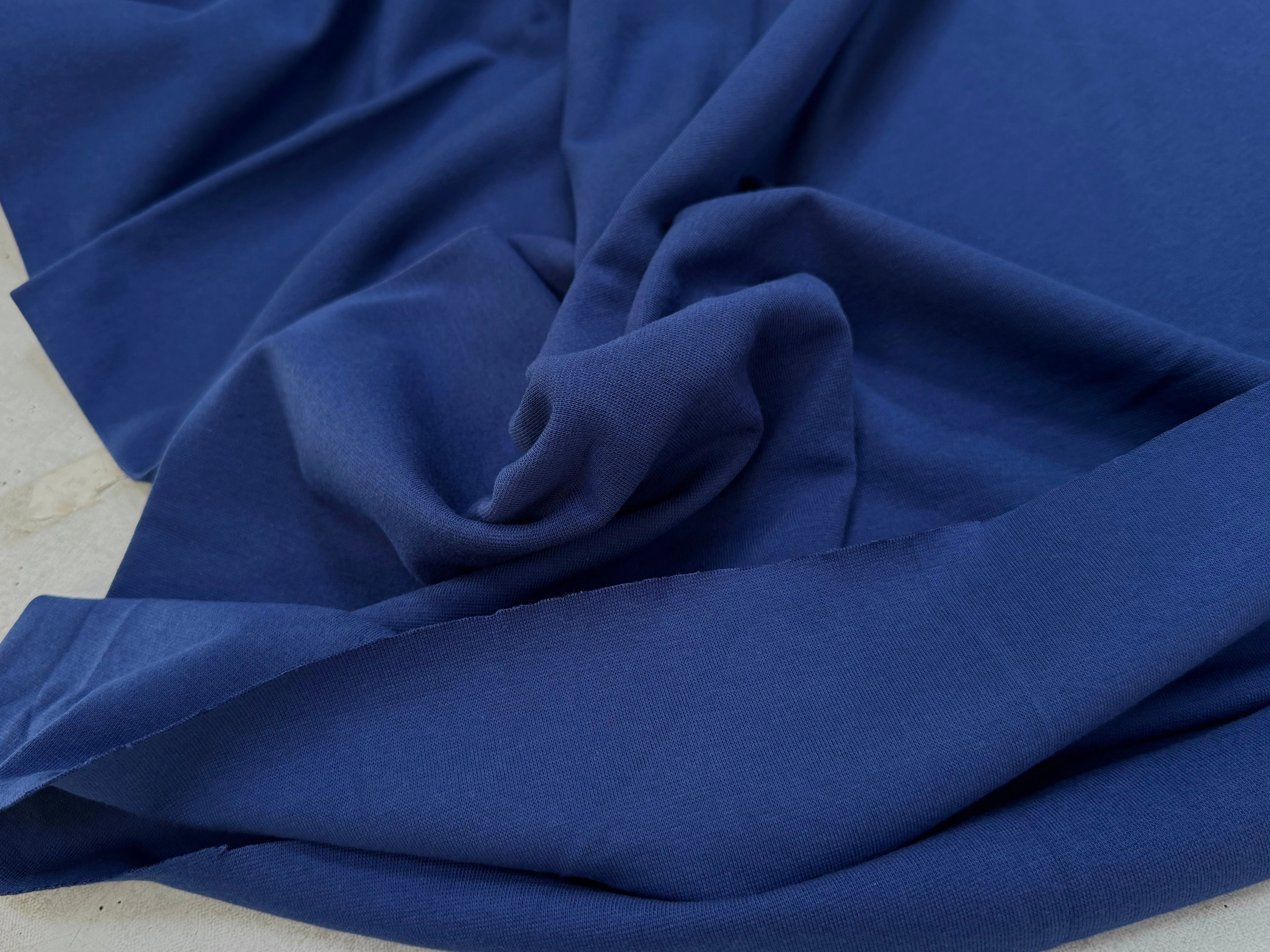 JERSEY COTON 2% ÉLASTHANNE TUBULAIRE 70CM CÔTE 1X1 BLUE DEPTHS - My Little Coupon