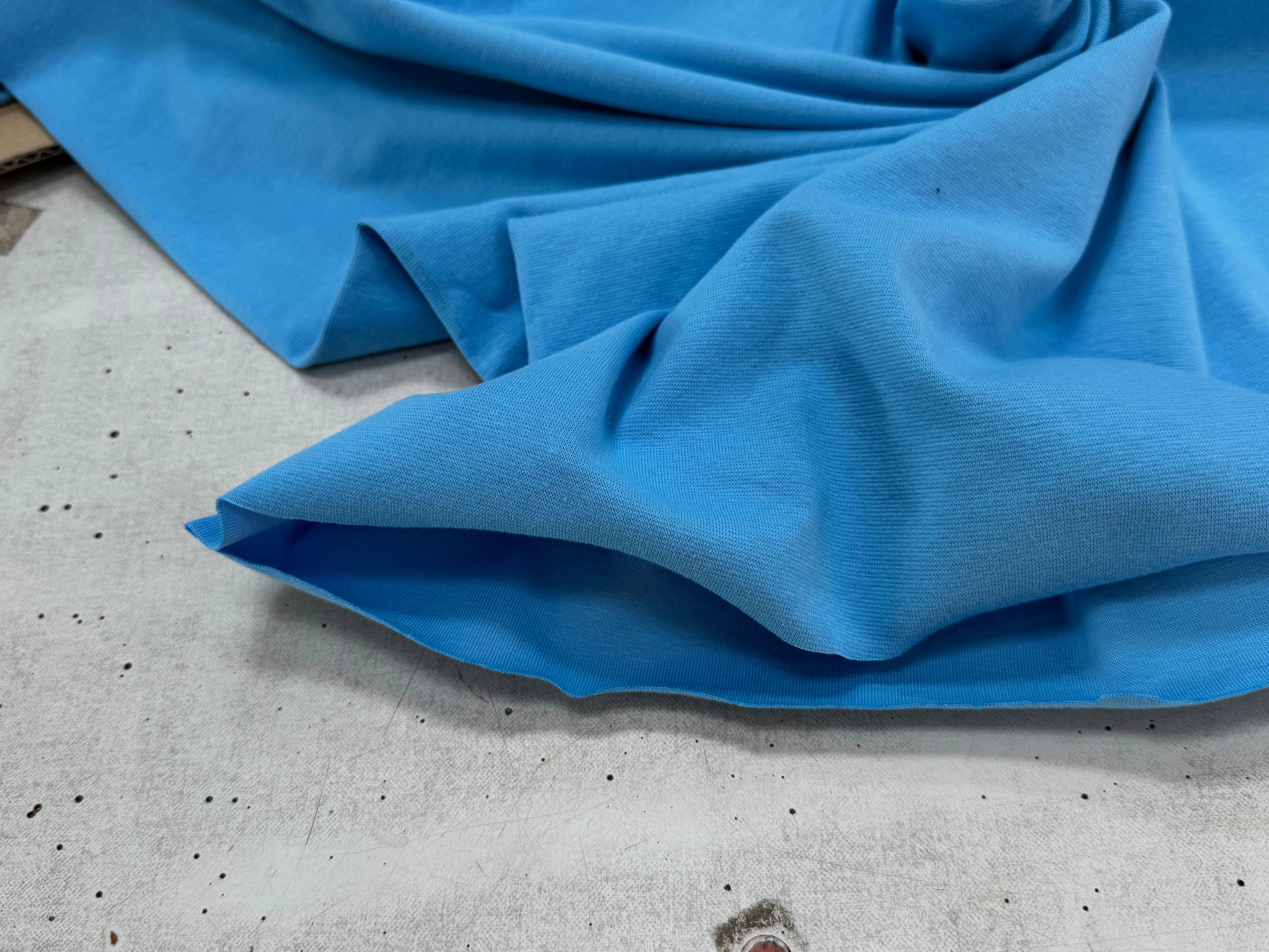 JERSEY COTON 2% ÉLASTHANNE TUBULAIRE 70CM CÔTE 1X1 BONNIE BLUE - My Little Coupon