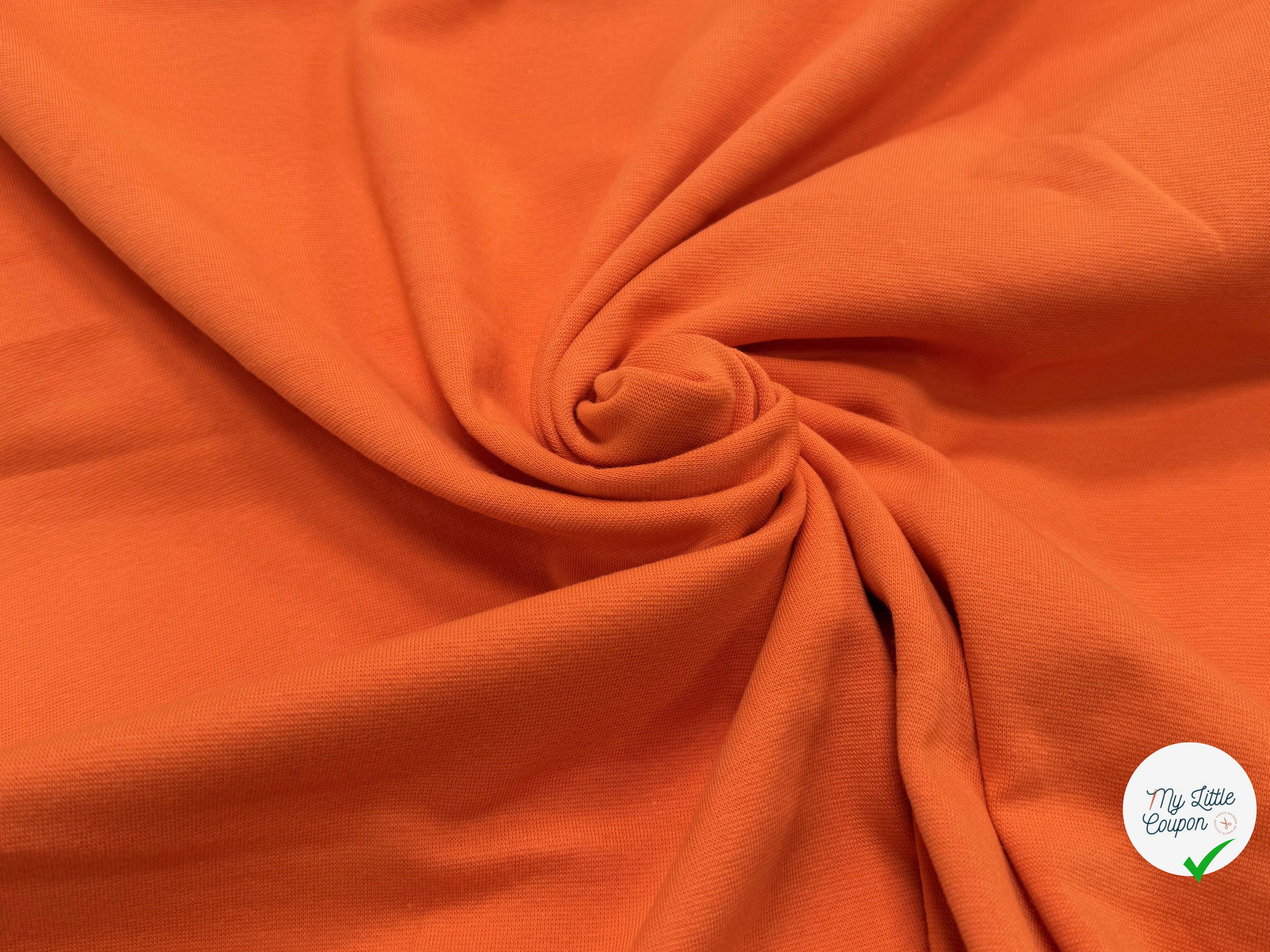 JERSEY COTON 2% ÉLASTHANNE TUBULAIRE 70CM CÔTE 1X1 CELOSIA ORANGE - My Little Coupon