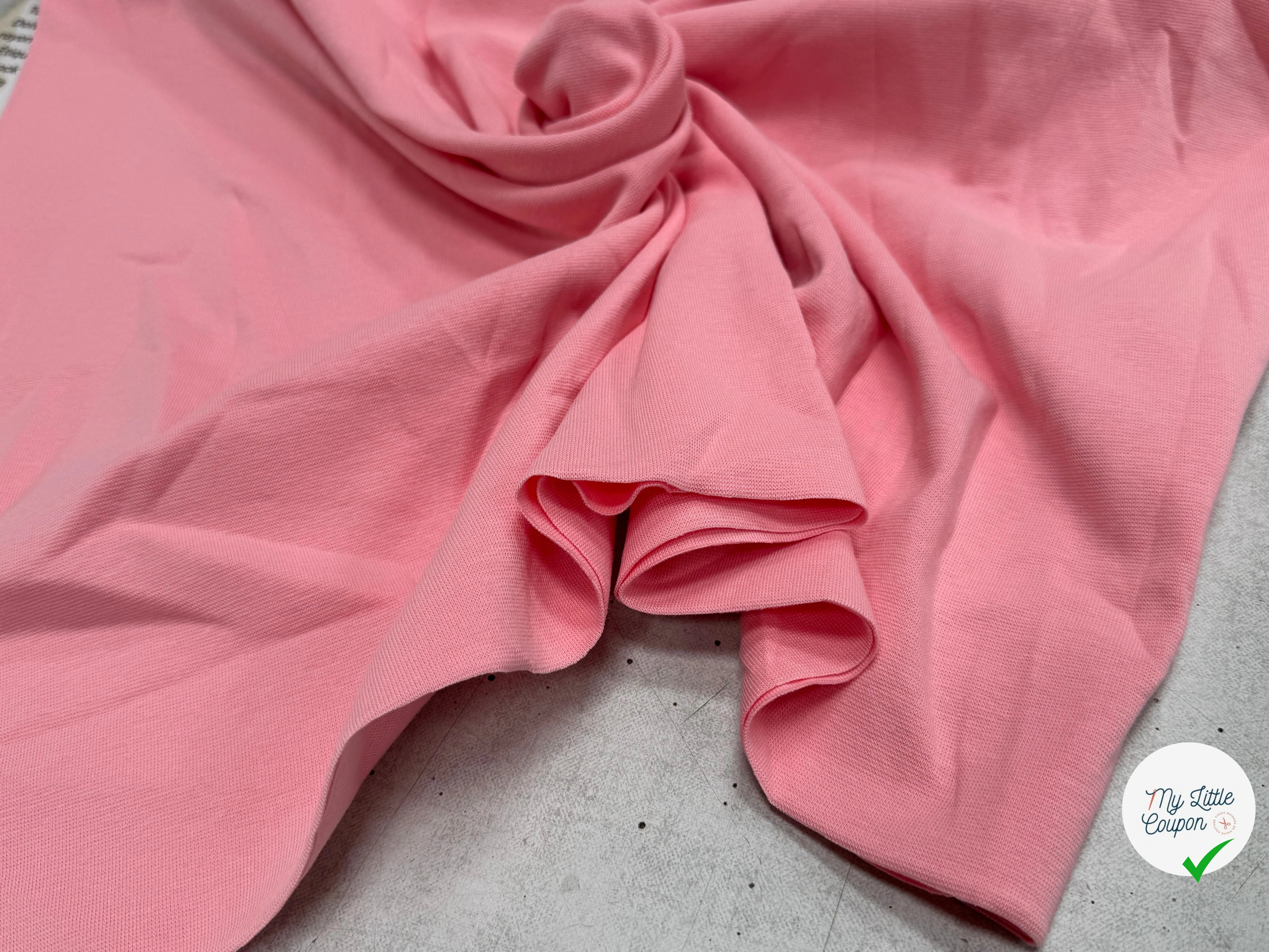 JERSEY COTON 2% ÉLASTHANNE TUBULAIRE 70CM CÔTE 1X1 CORAL GOLD - My Little Coupon