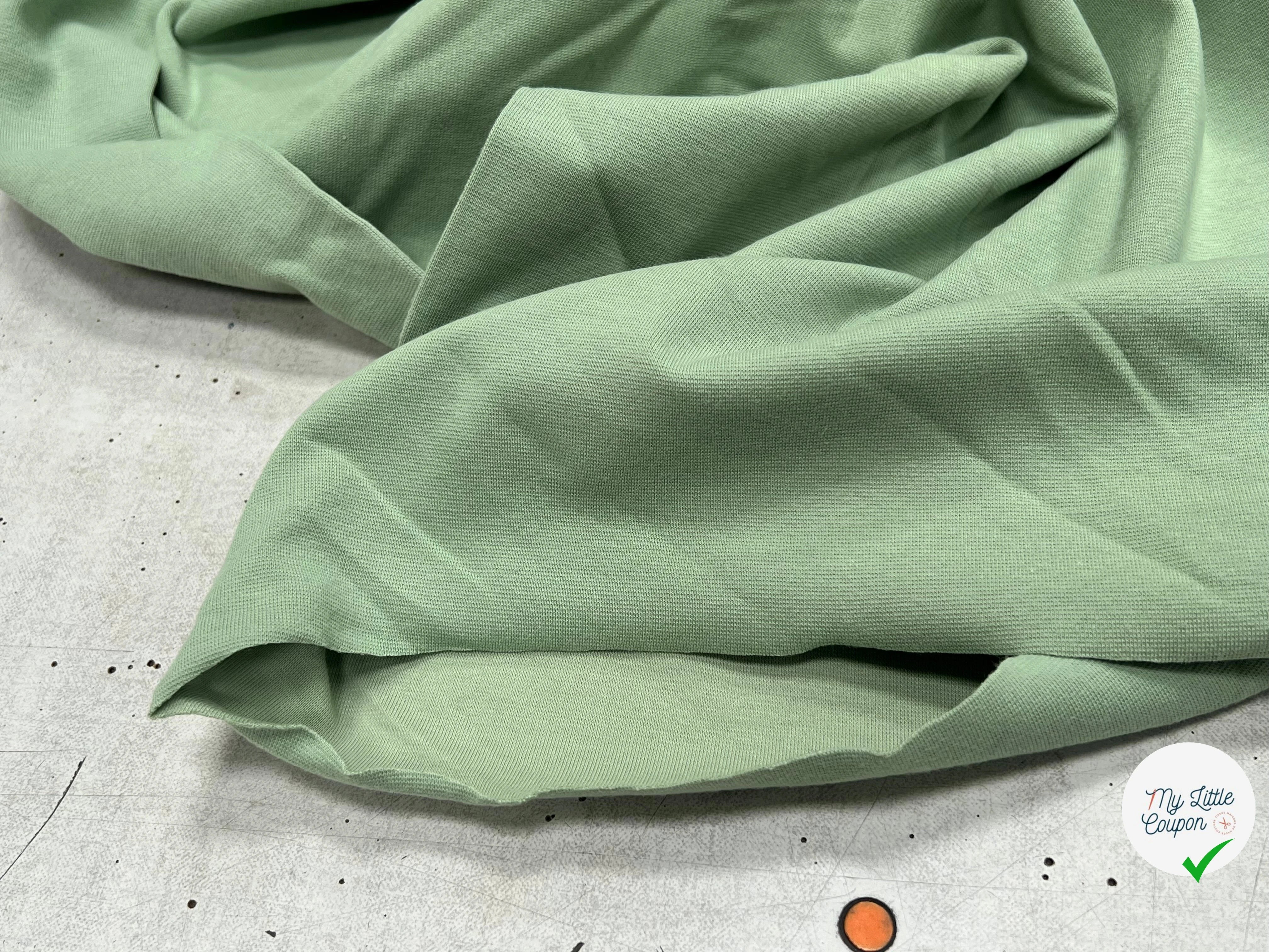 JERSEY COTON 2% ÉLASTHANNE TUBULAIRE 70CM CÔTE 1X1 DARK FAIR GREEN - My Little Coupon