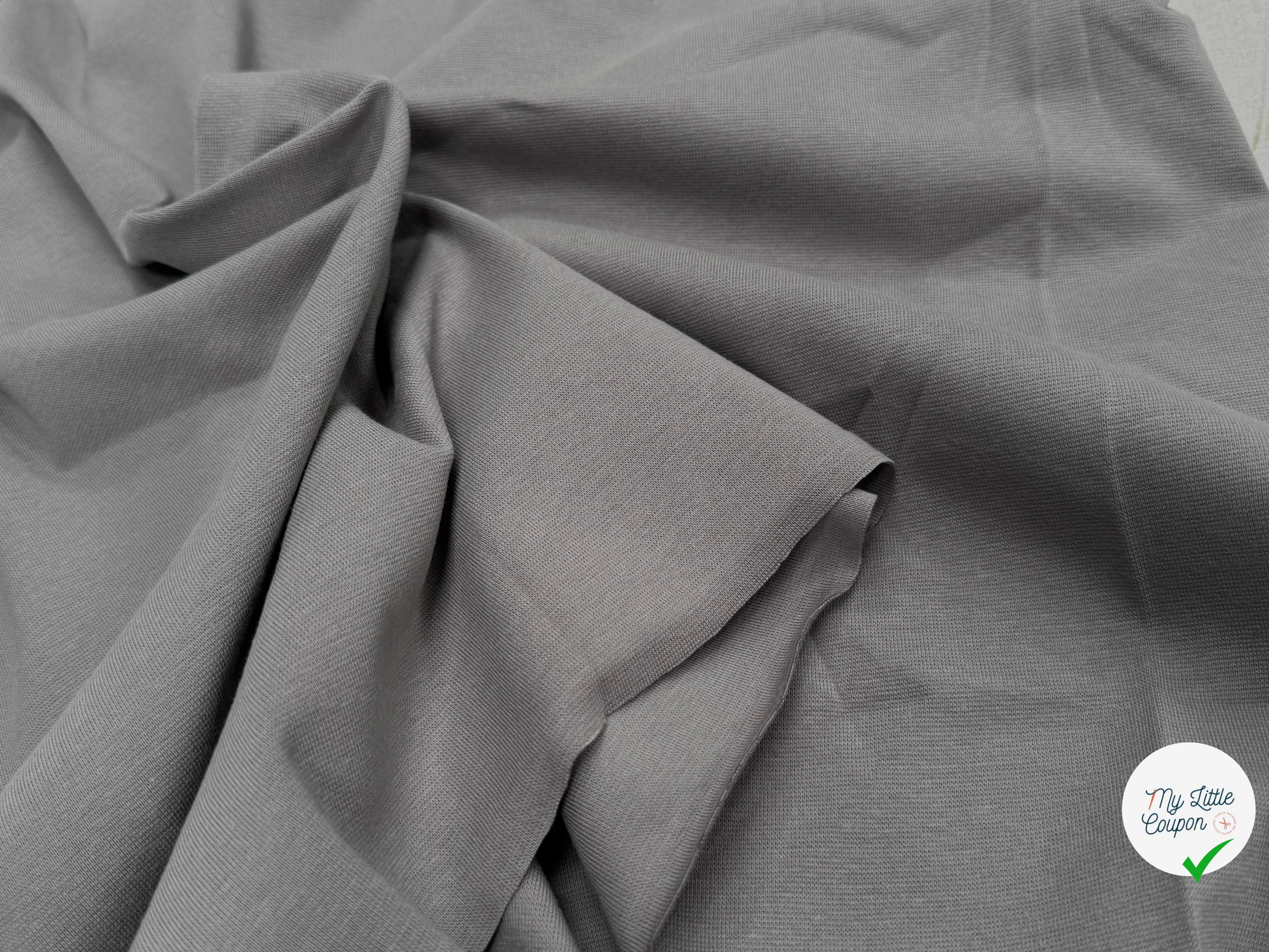 JERSEY COTON 2% ÉLASTHANNE TUBULAIRE 70CM CÔTE 1X1 DECEMBER SKY - My Little Coupon