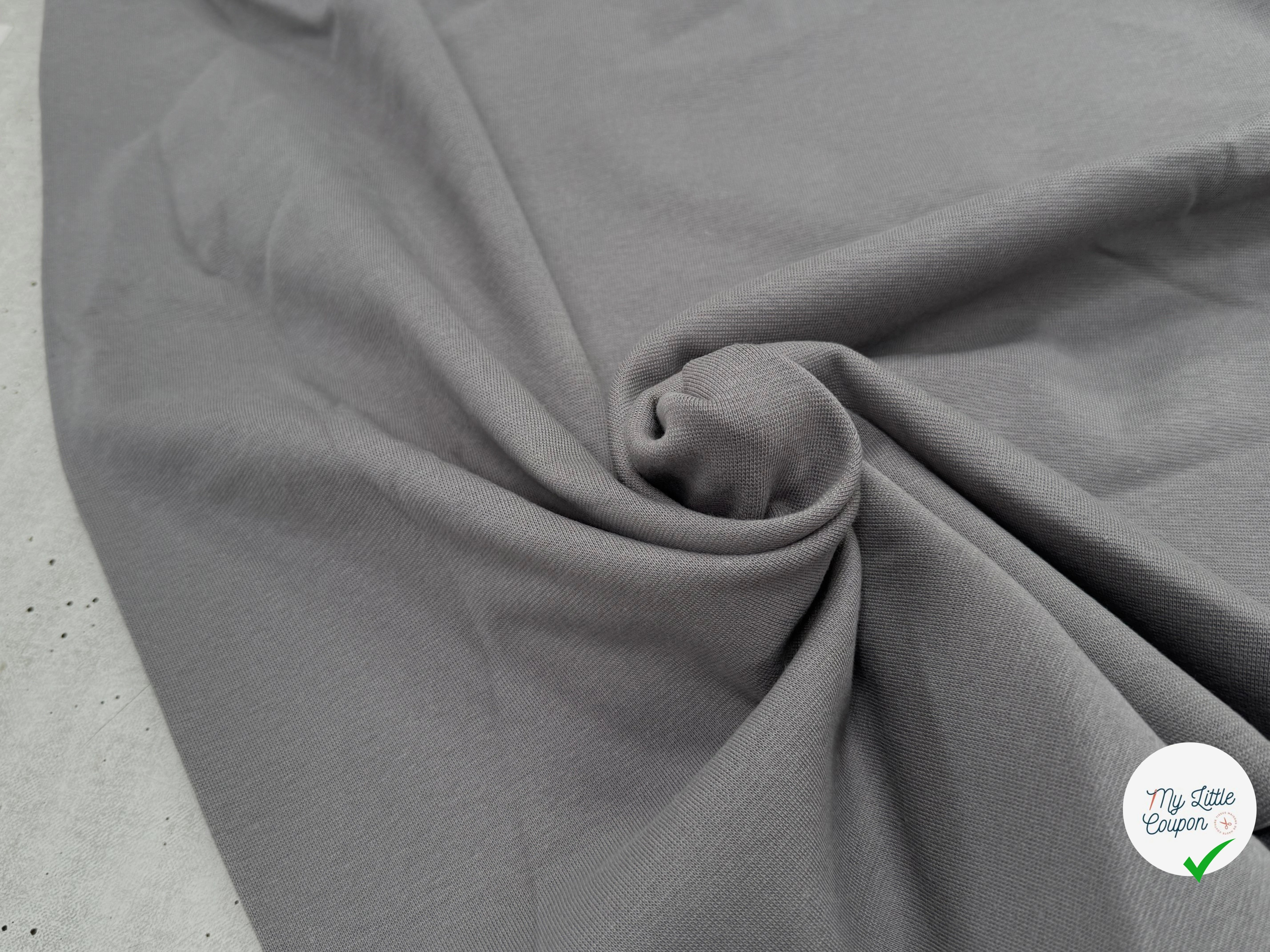 JERSEY COTON 2% ÉLASTHANNE TUBULAIRE 70CM CÔTE 1X1 DECEMBER SKY - My Little Coupon