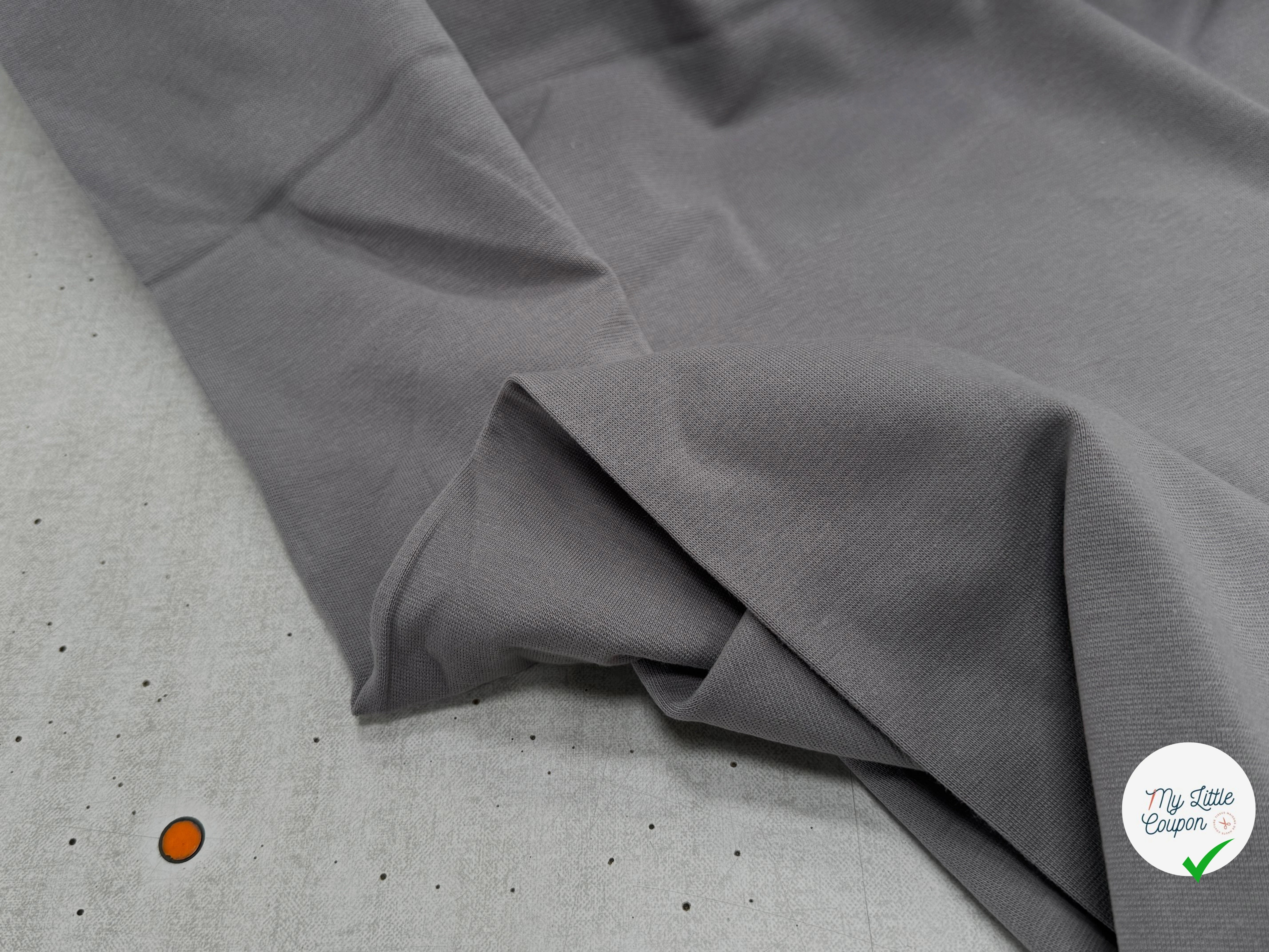 JERSEY COTON 2% ÉLASTHANNE TUBULAIRE 70CM CÔTE 1X1 DECEMBER SKY - My Little Coupon