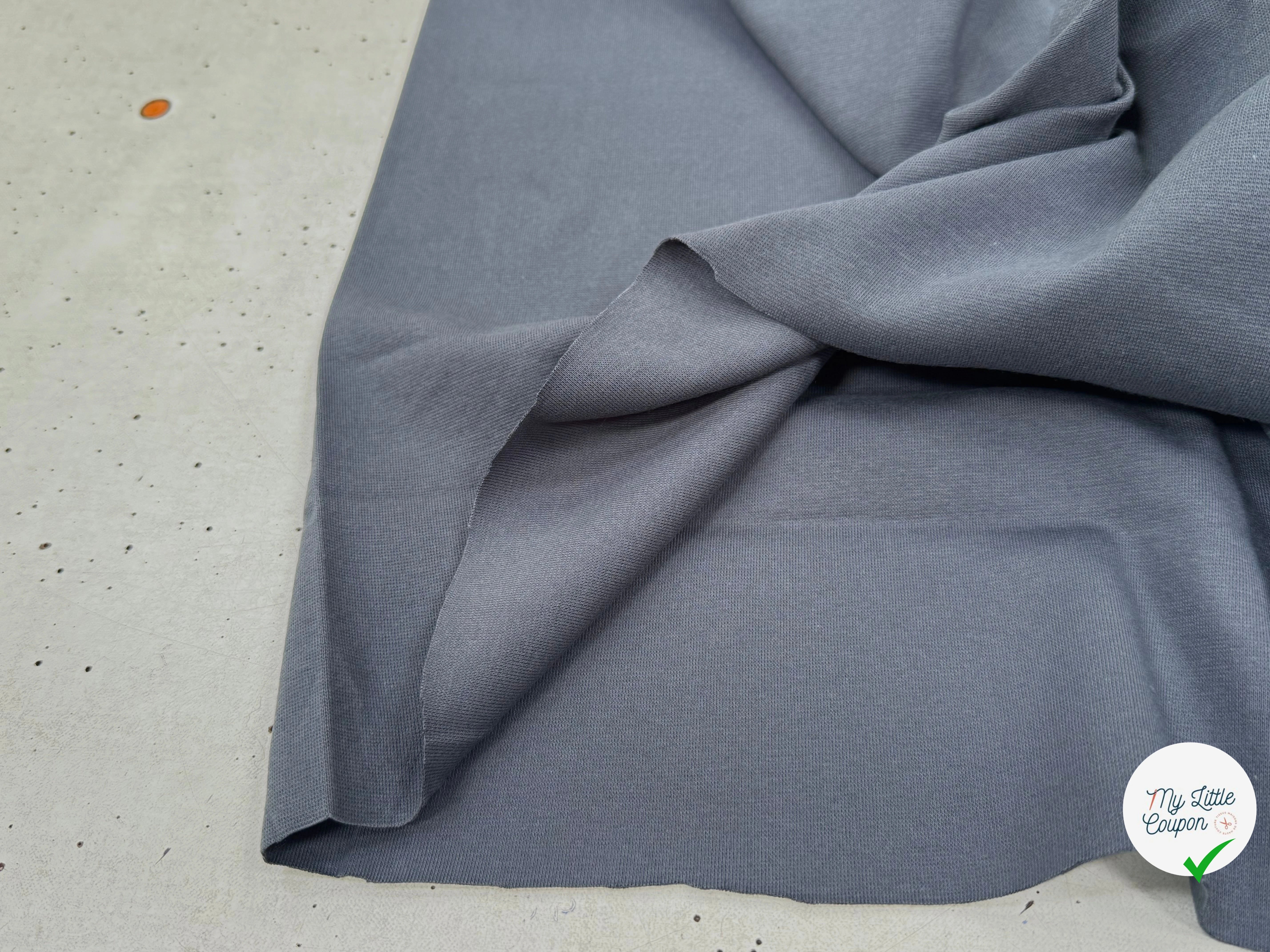 JERSEY COTON 2% ÉLASTHANNE TUBULAIRE 70CM CÔTE 1X1 EBONY - My Little Coupon