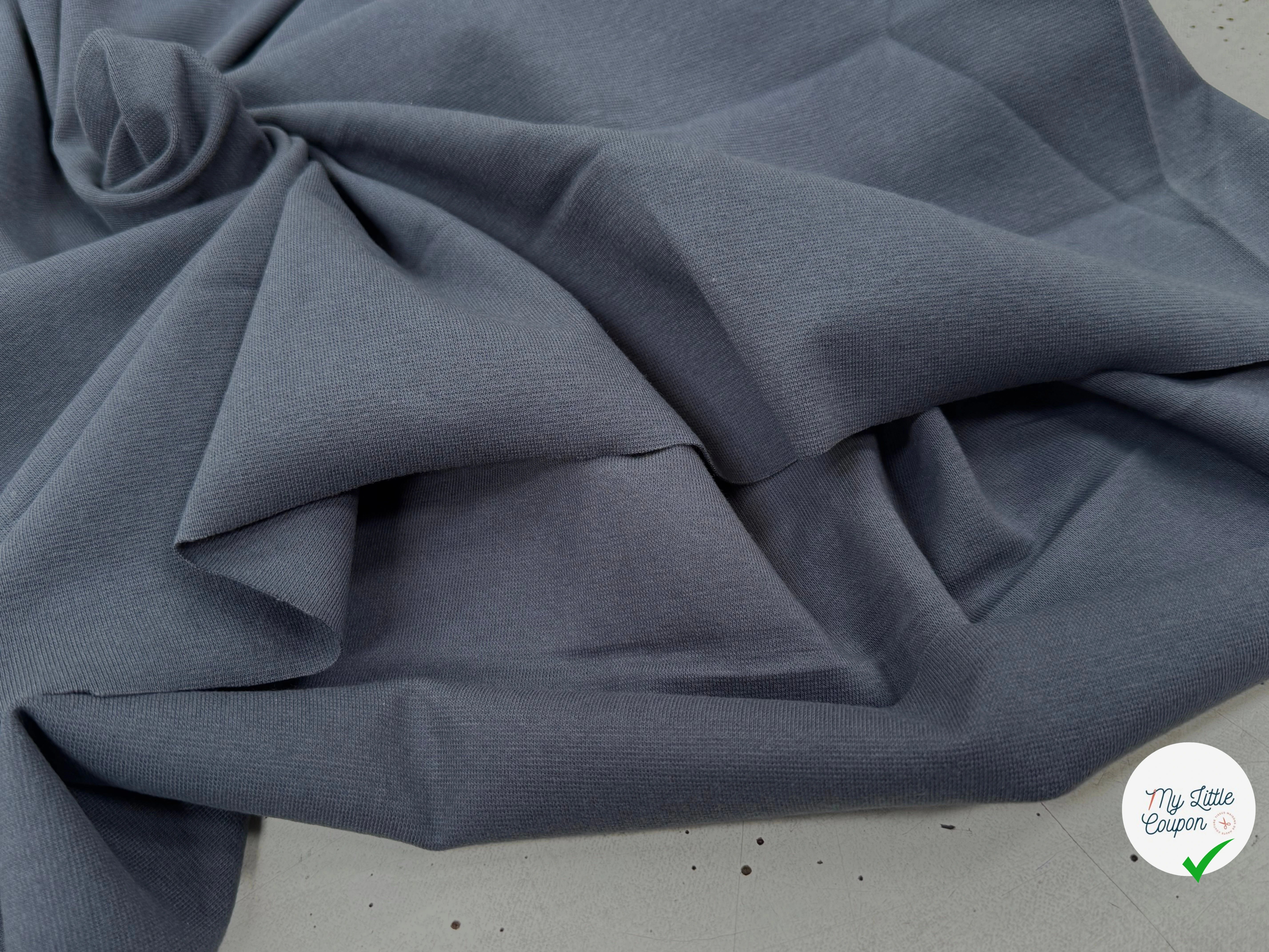JERSEY COTON 2% ÉLASTHANNE TUBULAIRE 70CM CÔTE 1X1 EBONY - My Little Coupon