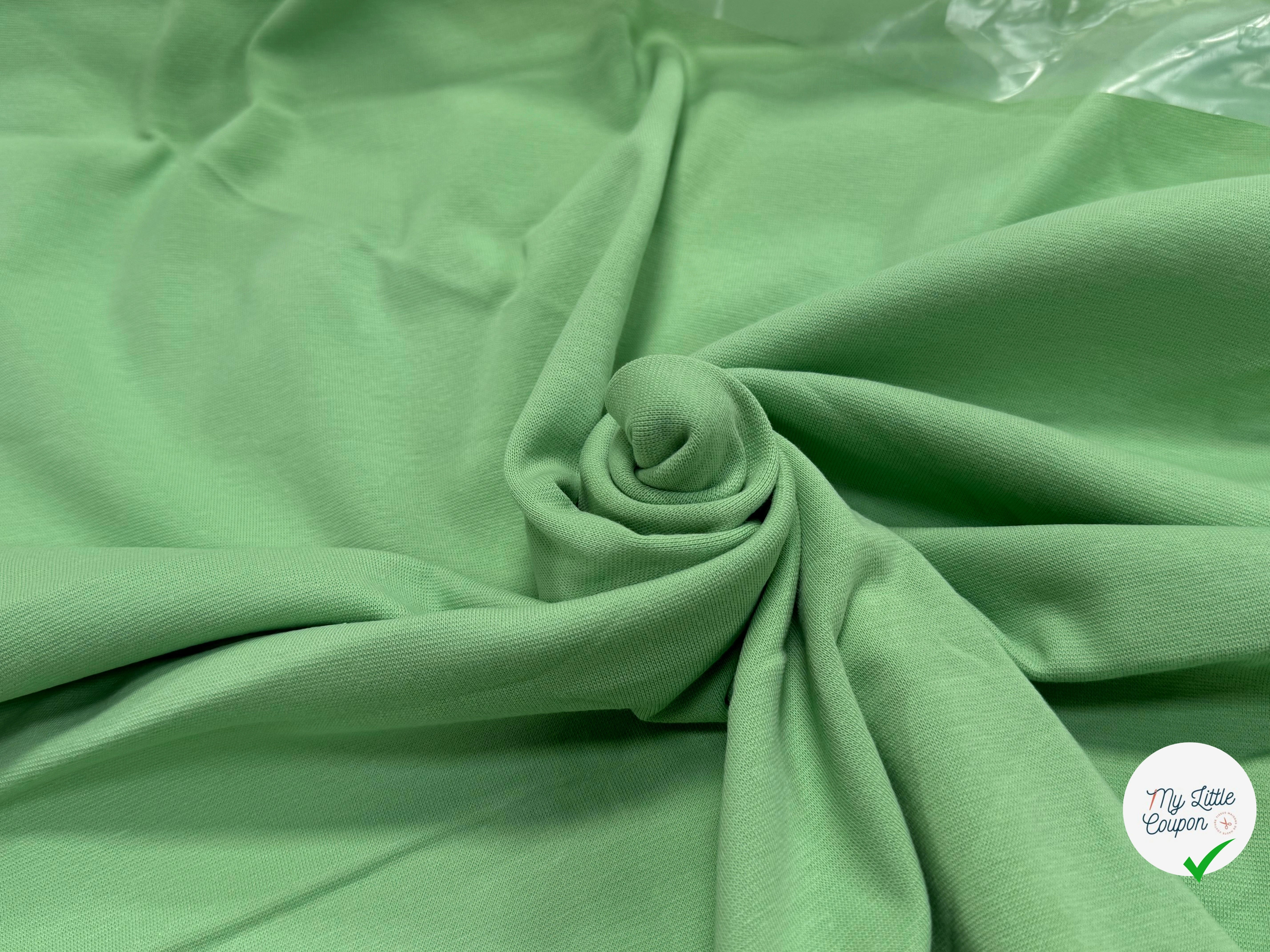 JERSEY COTON 2% ÉLASTHANNE TUBULAIRE 70CM CÔTE 1X1 GREENGAGE - My Little Coupon