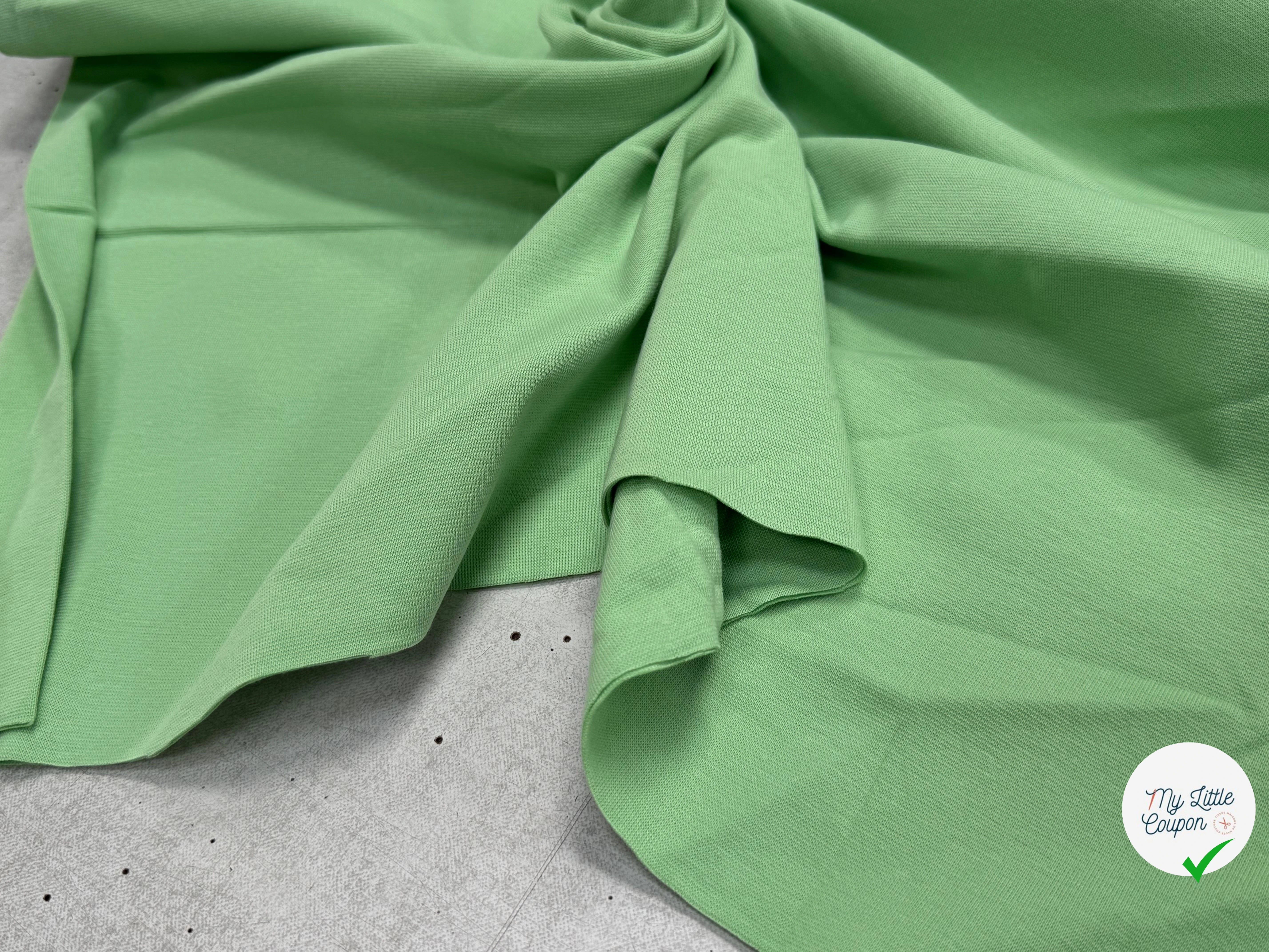JERSEY COTON 2% ÉLASTHANNE TUBULAIRE 70CM CÔTE 1X1 GREENGAGE - My Little Coupon