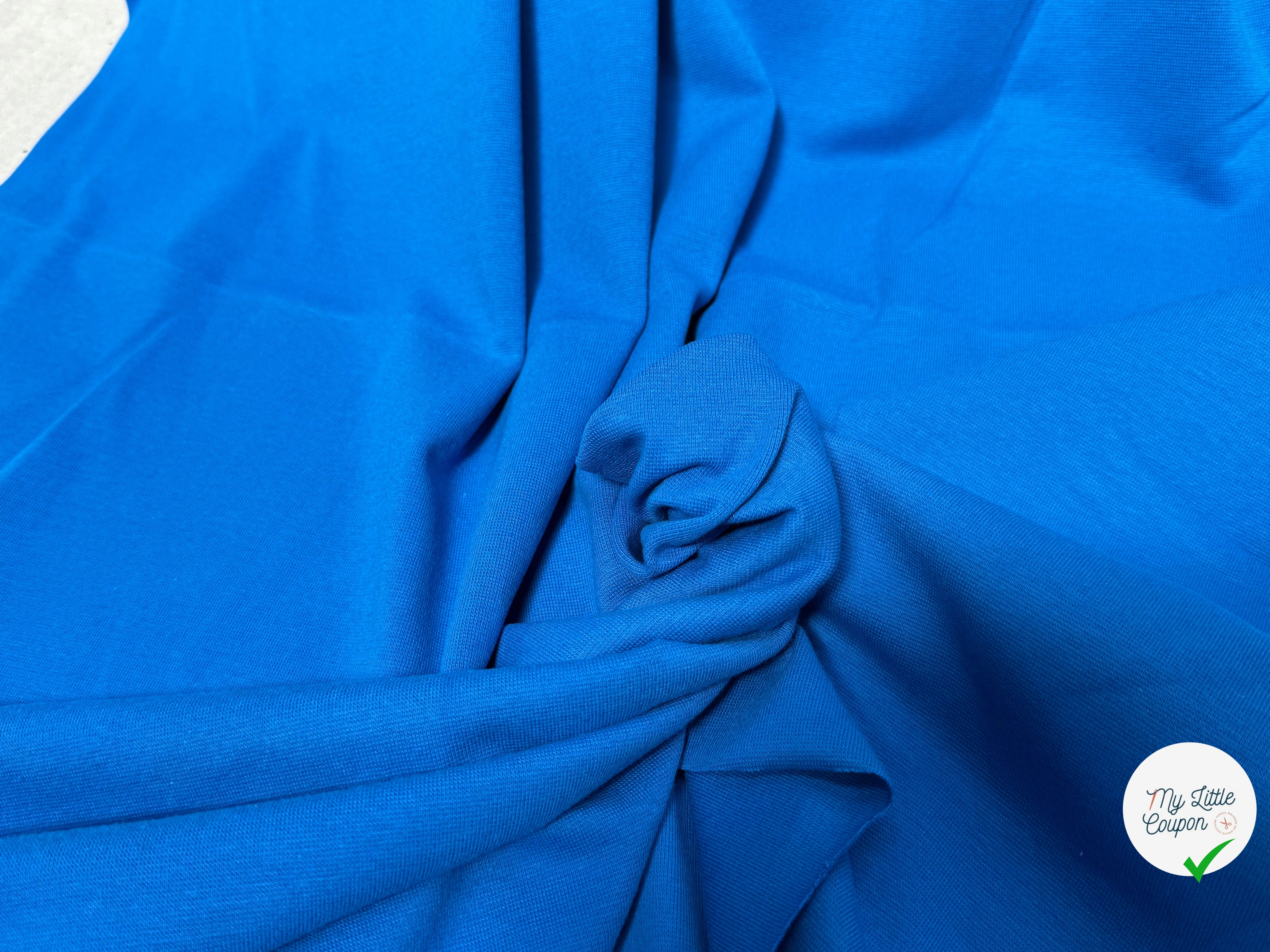 JERSEY COTON 2% ÉLASTHANNE TUBULAIRE 70CM CÔTE 1X1 LAPIS BLUE - My Little Coupon
