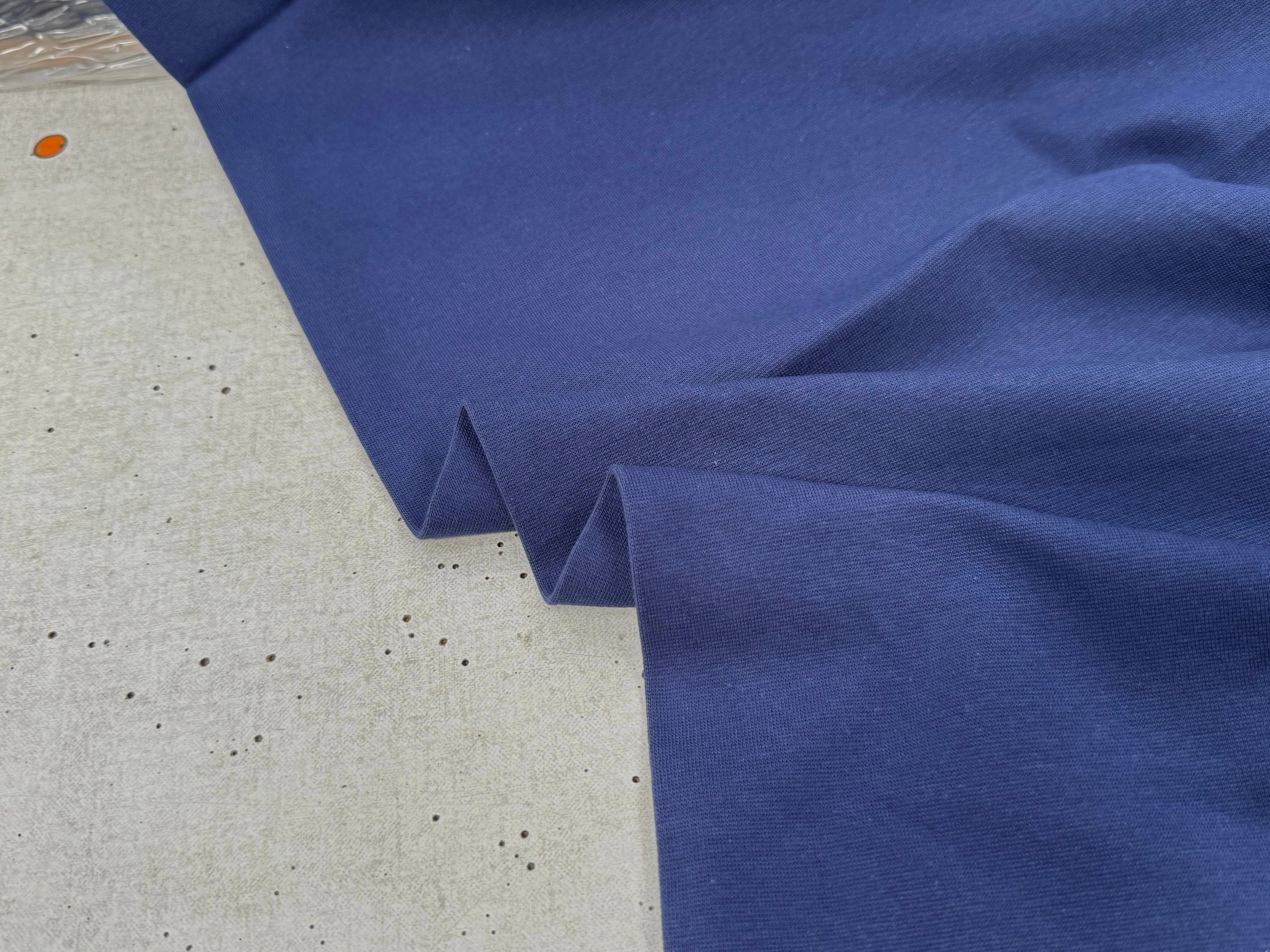JERSEY COTON 2% ÉLASTHANNE TUBULAIRE 70CM CÔTE 1X1 MEDIEVAL BLUE - My Little Coupon