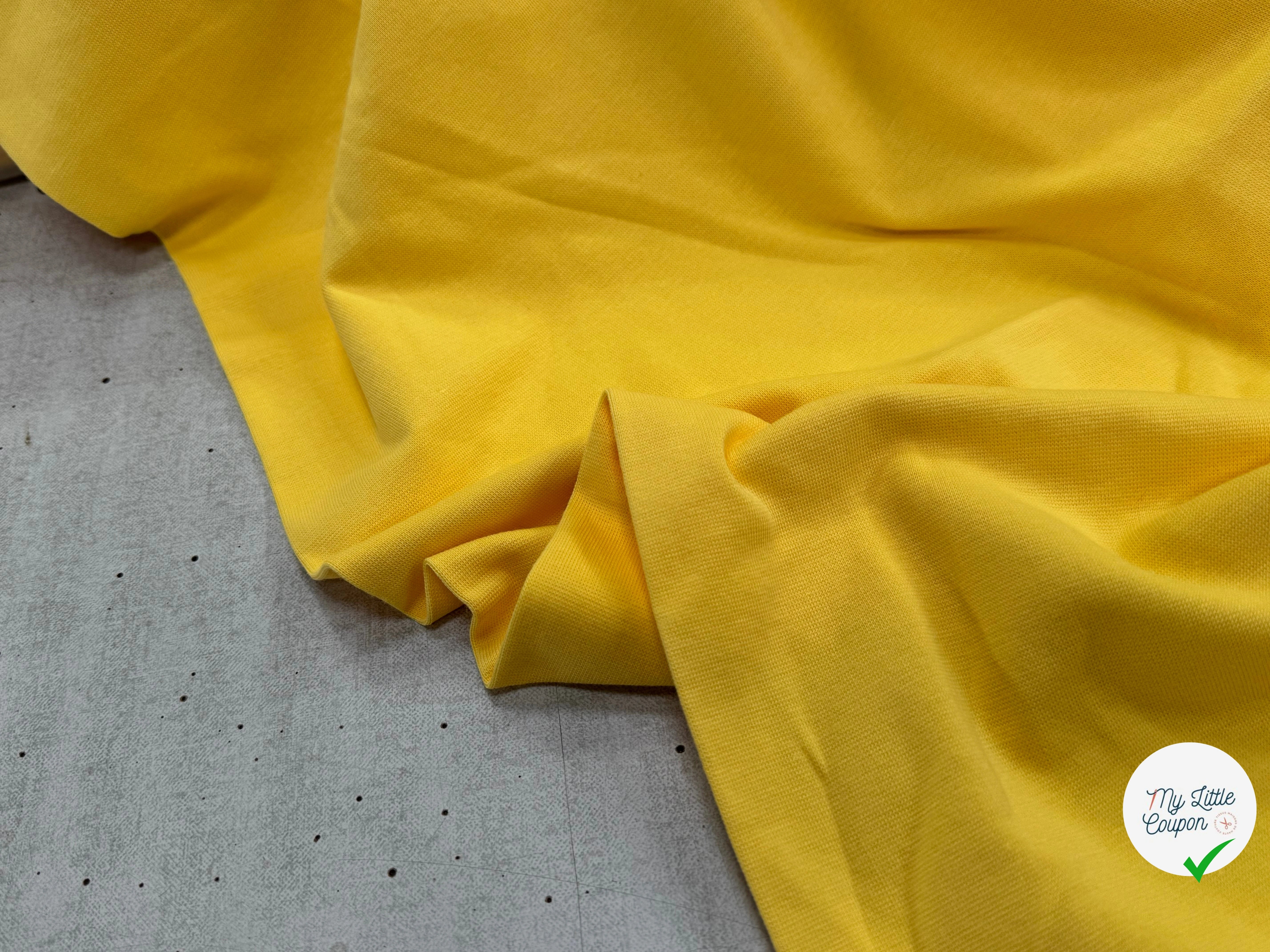 JERSEY COTON 2% ÉLASTHANNE TUBULAIRE 70CM CÔTE 1X1 MINION YELLOW - My Little Coupon