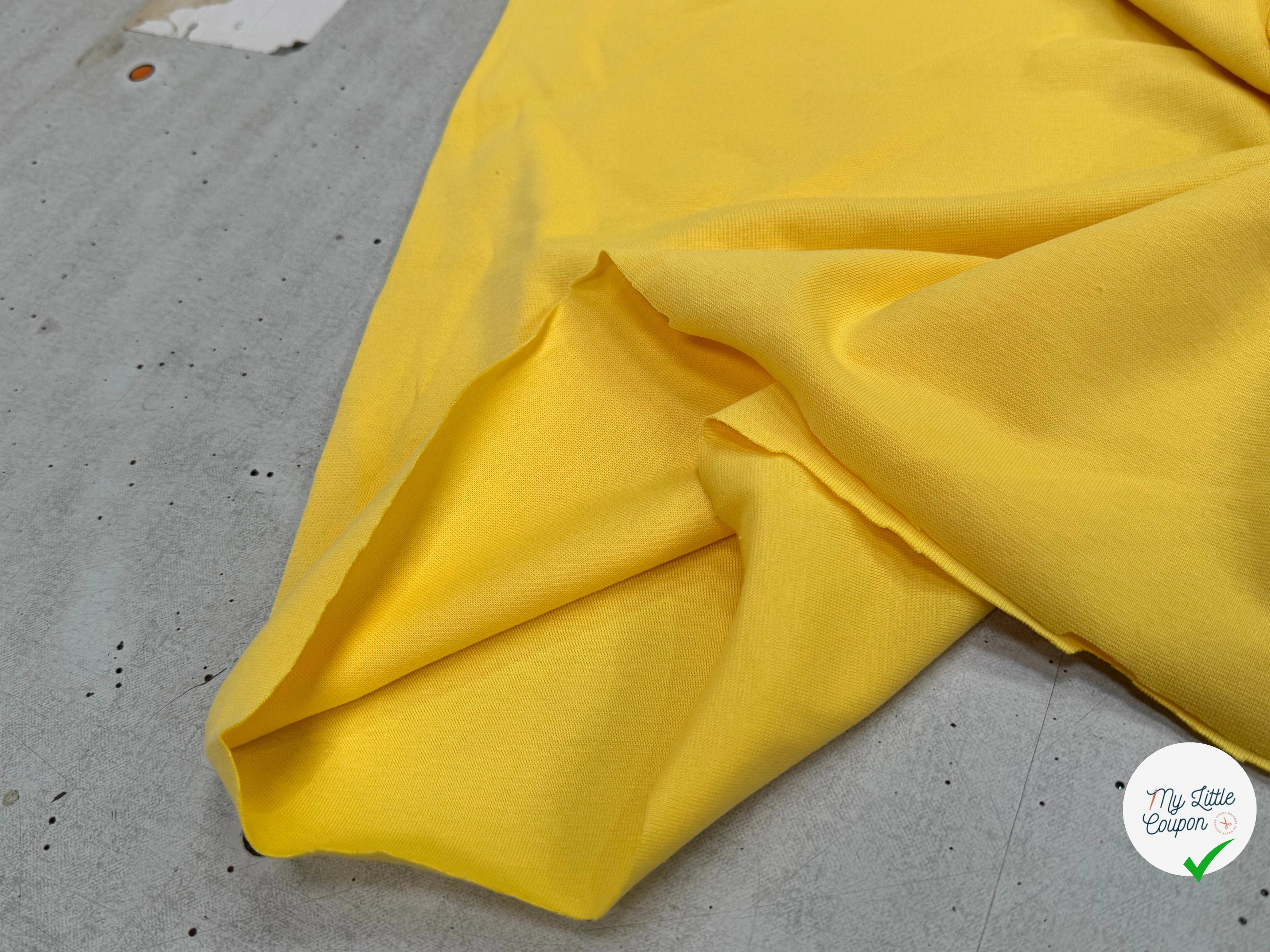 JERSEY COTON 2% ÉLASTHANNE TUBULAIRE 70CM CÔTE 1X1 MINION YELLOW - My Little Coupon