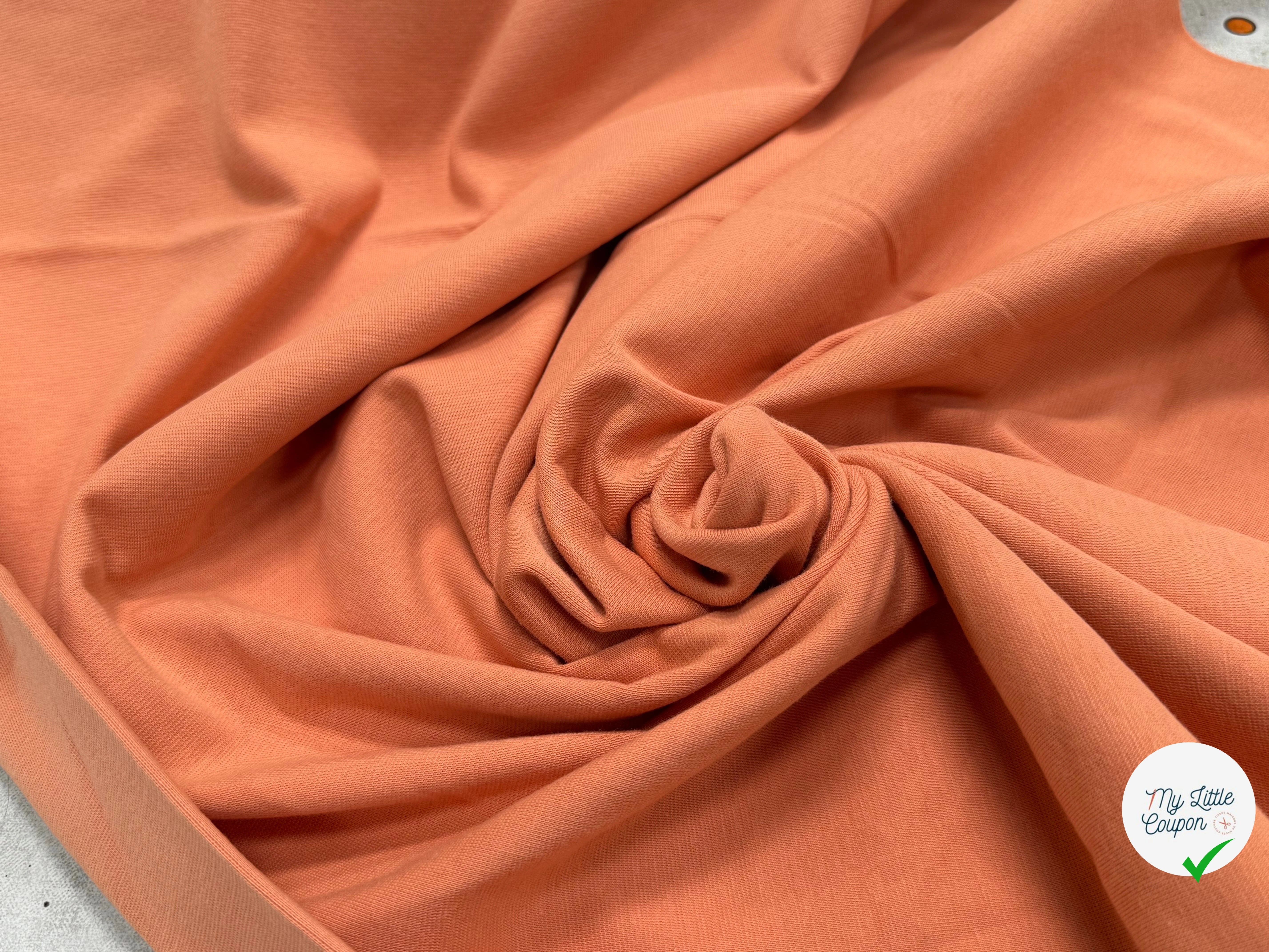 JERSEY COTON 2% ÉLASTHANNE TUBULAIRE 70CM CÔTE 1X1 PINK ICING - My Little Coupon