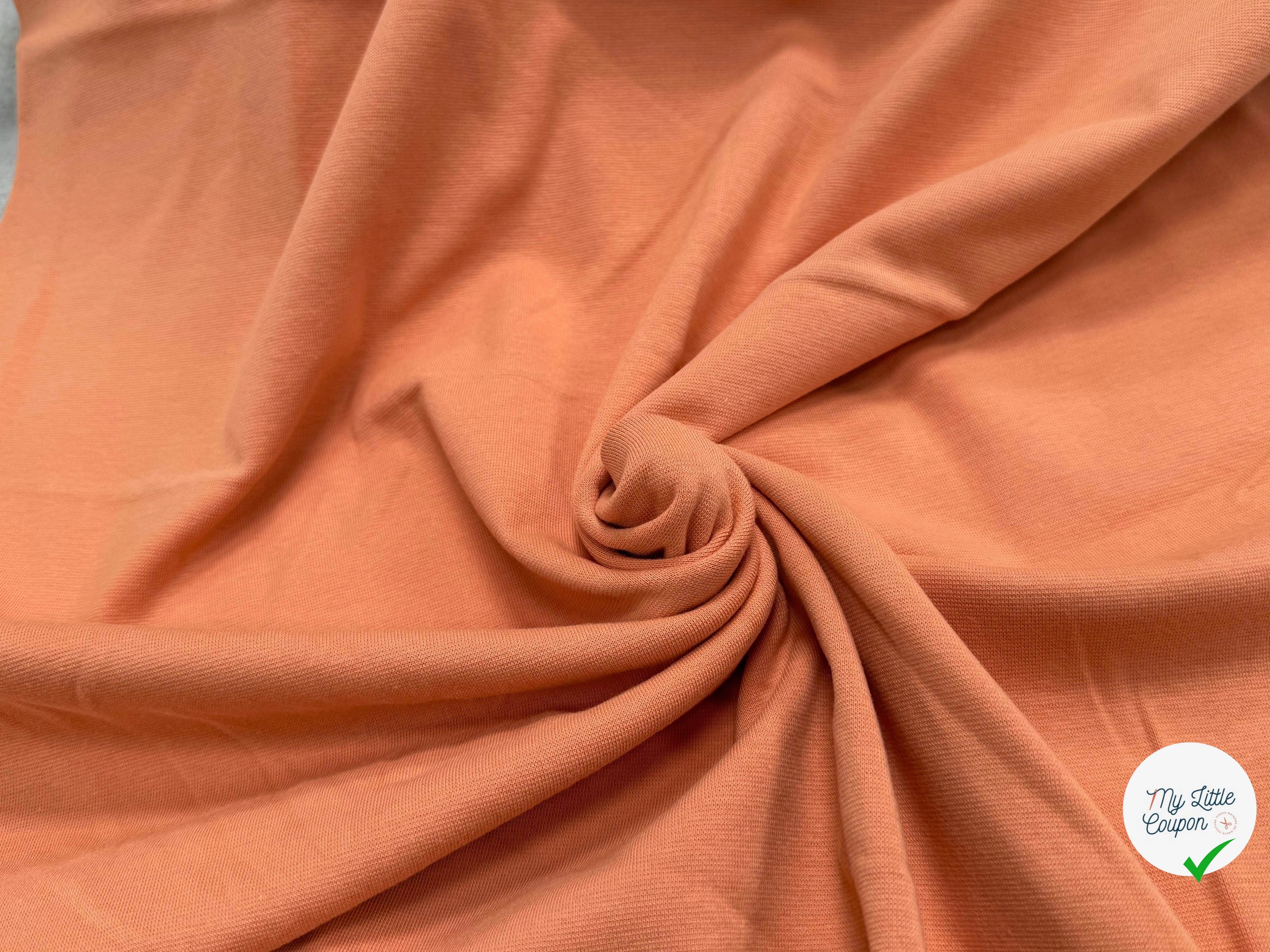 JERSEY COTON 2% ÉLASTHANNE TUBULAIRE 70CM CÔTE 1X1 PINK ICING - My Little Coupon