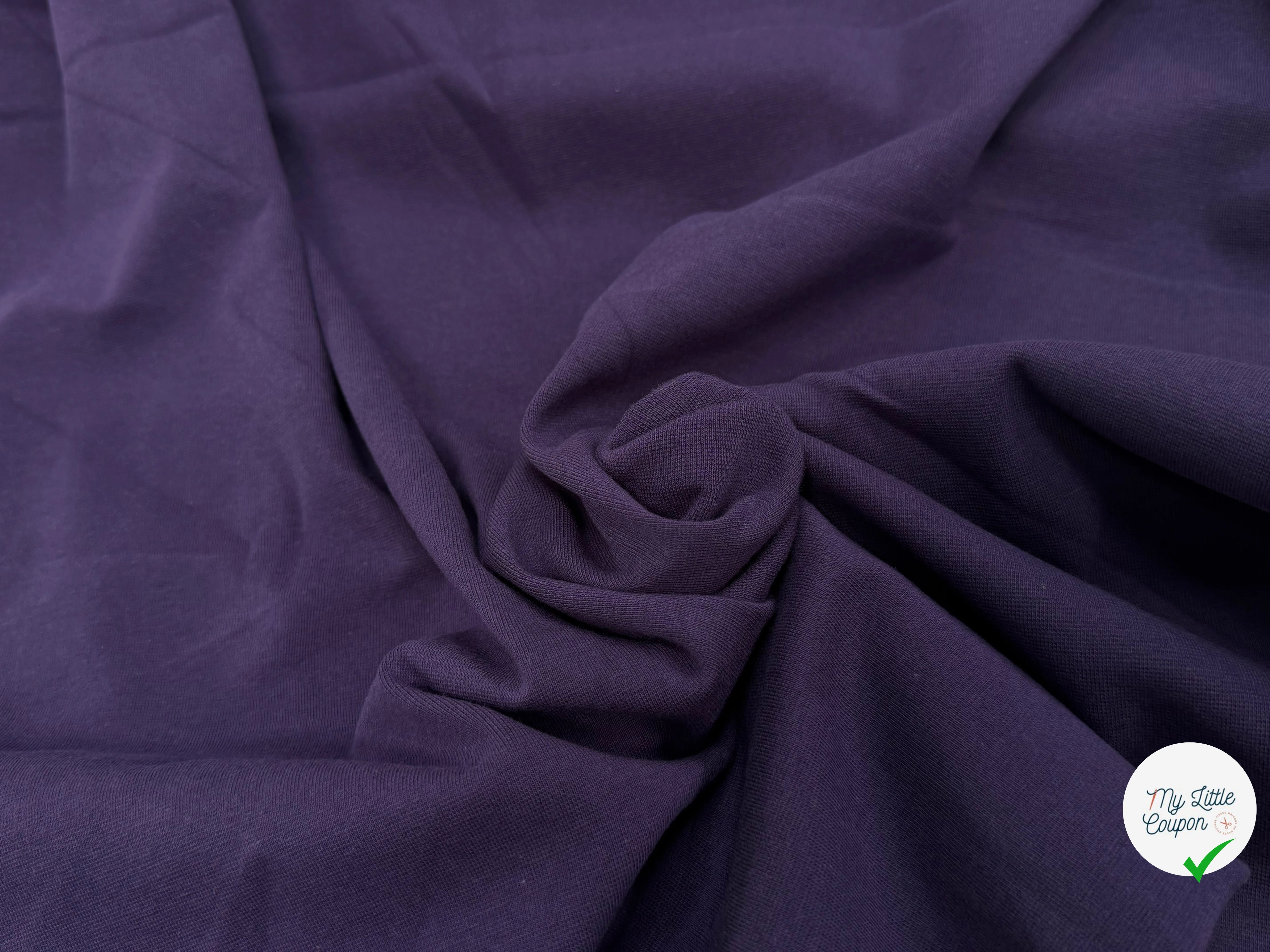 JERSEY COTON 2% ÉLASTHANNE TUBULAIRE 70CM CÔTE 1X1 PURPLE VELVET - My Little Coupon