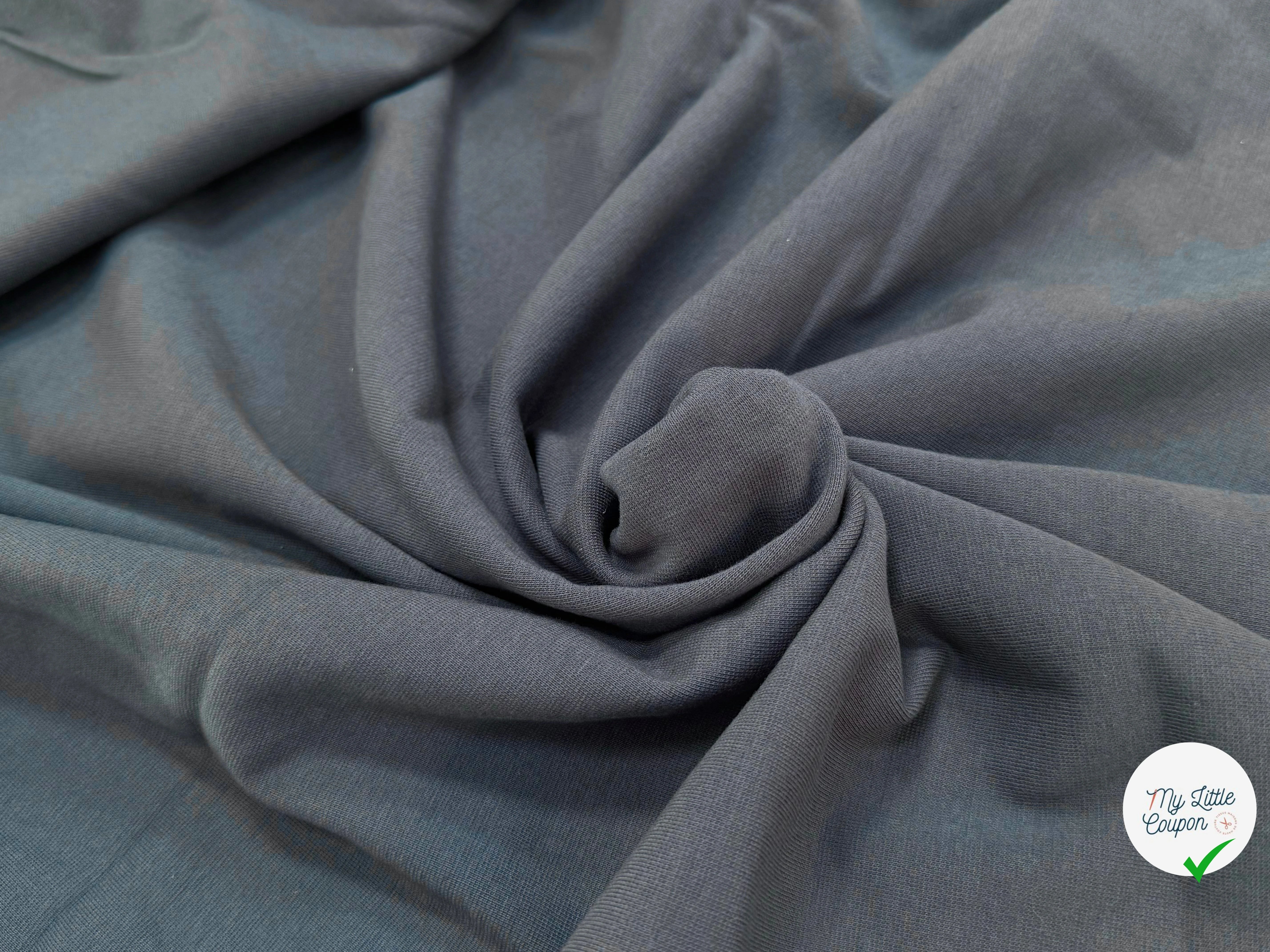 JERSEY COTON 2% ÉLASTHANNE TUBULAIRE 70CM CÔTE 1X1 UNI GRIS - My Little Coupon