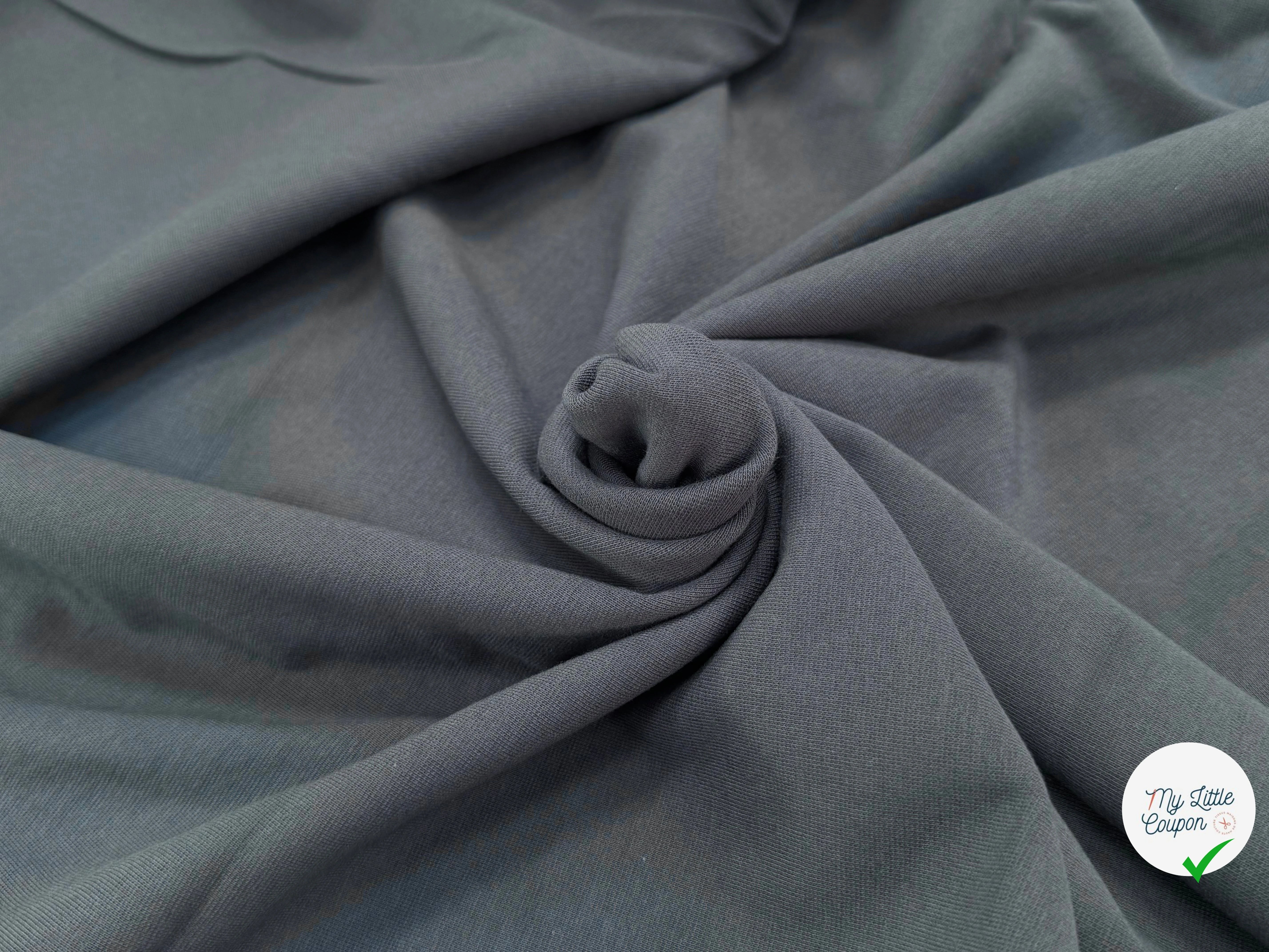 JERSEY COTON 2% ÉLASTHANNE TUBULAIRE 70CM CÔTE 1X1 UNI GRIS - My Little Coupon