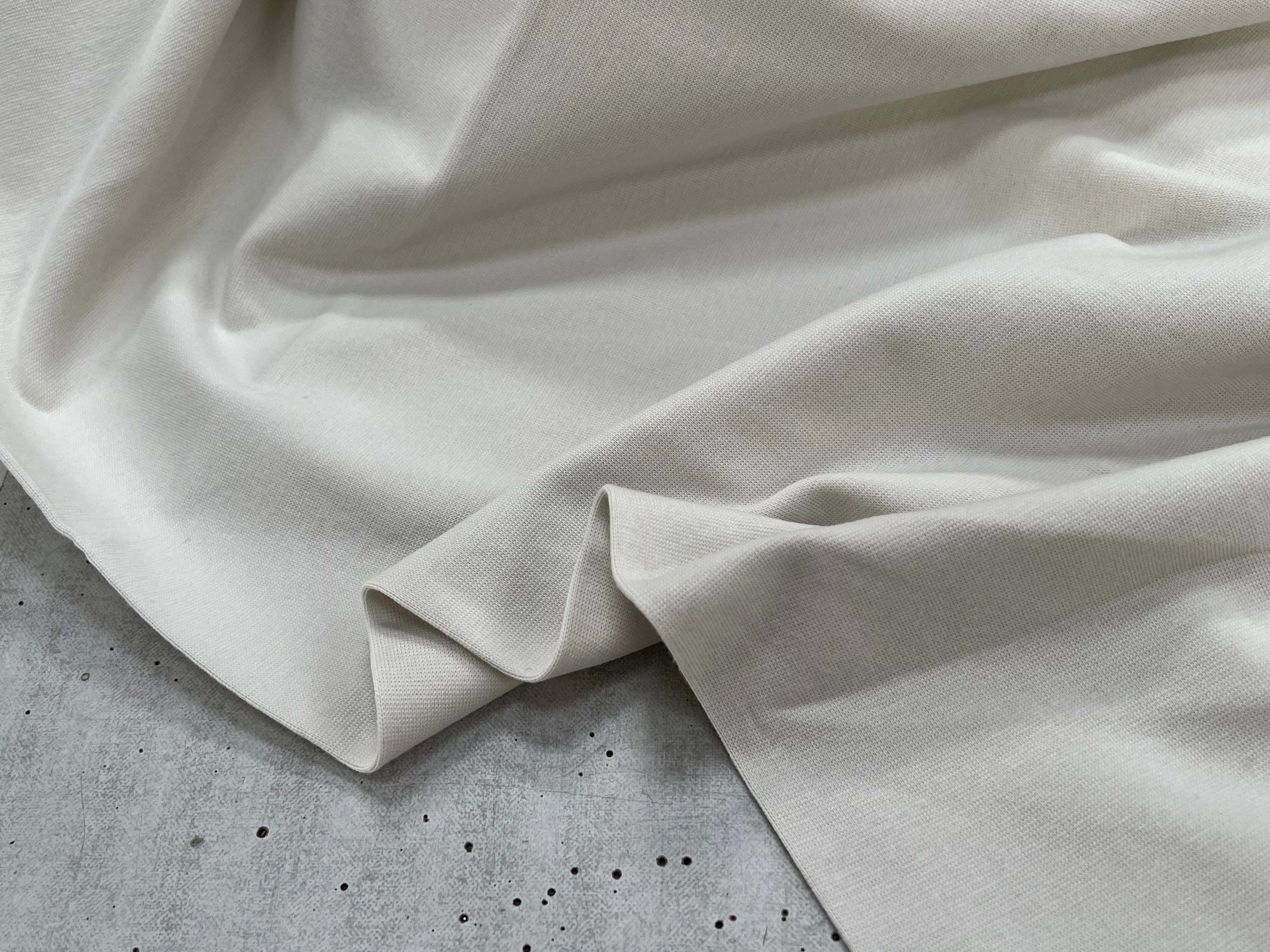 JERSEY COTON 2% ÉLASTHANNE TUBULAIRE 70CM CÔTE 1X1 WHITE ONYX - My Little Coupon