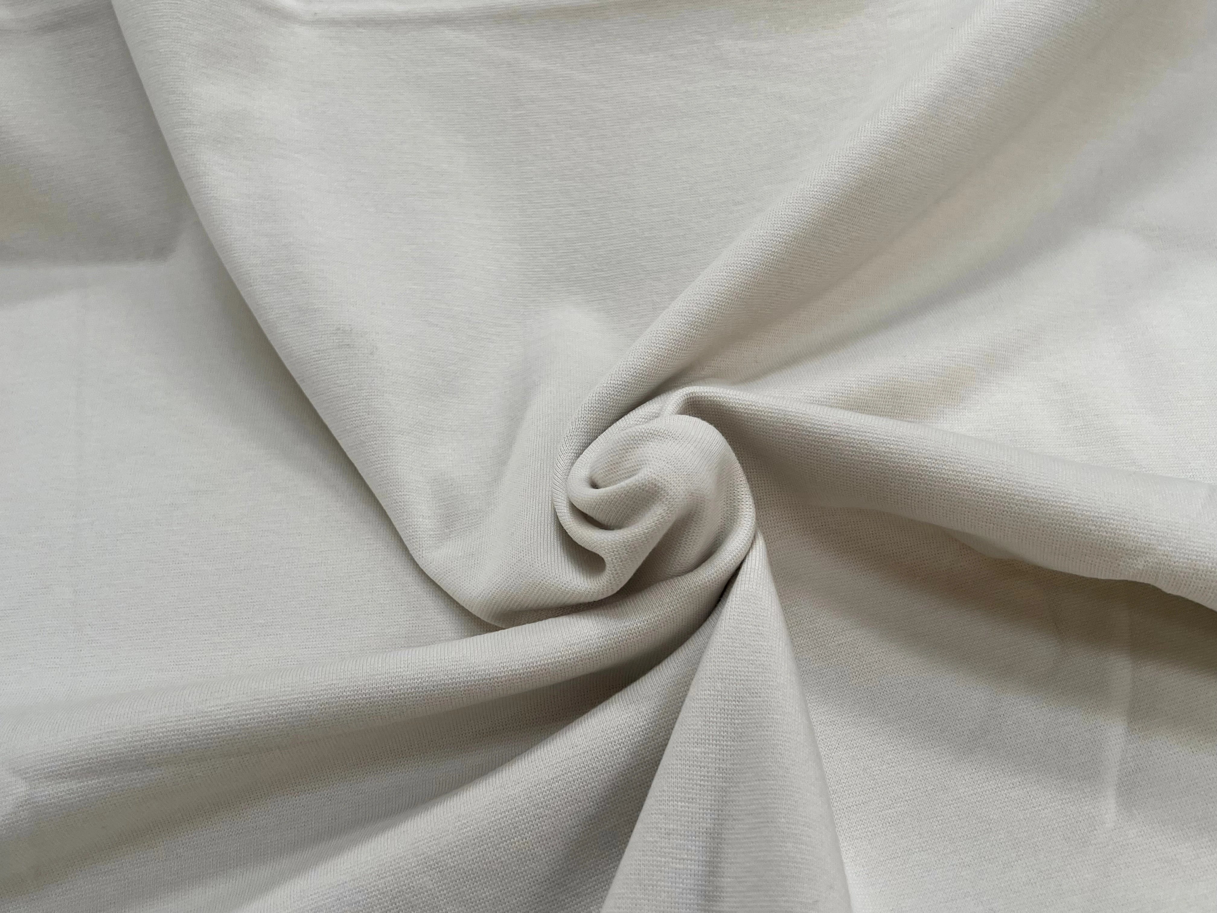 JERSEY COTON 2% ÉLASTHANNE TUBULAIRE 70CM CÔTE 1X1 WHITE ONYX - My Little Coupon