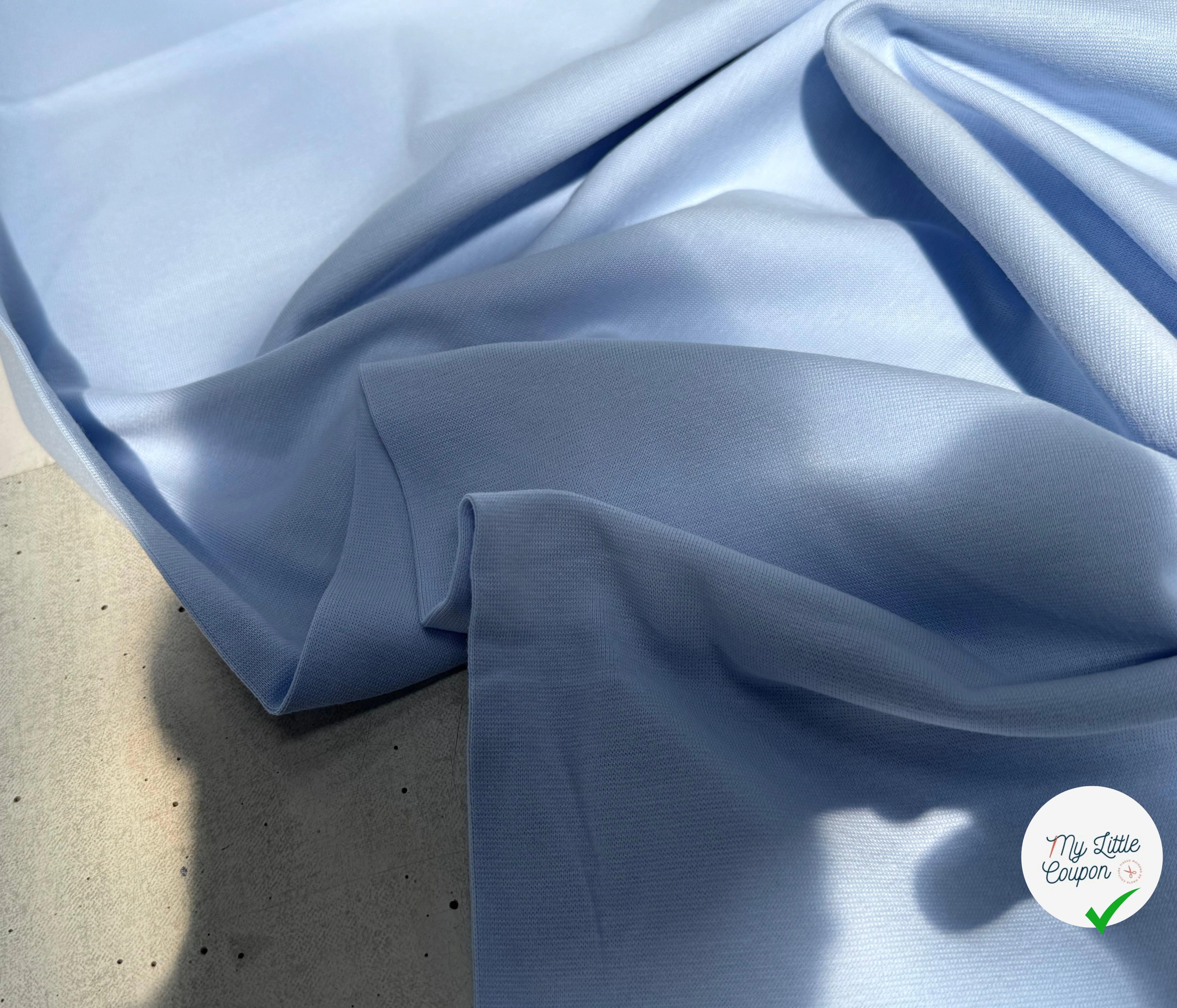 JERSEY COTON 2% ÉLASTHANNE TUBULAIRE 70CM CÔTE 1X1 WINDSURFER - My Little Coupon