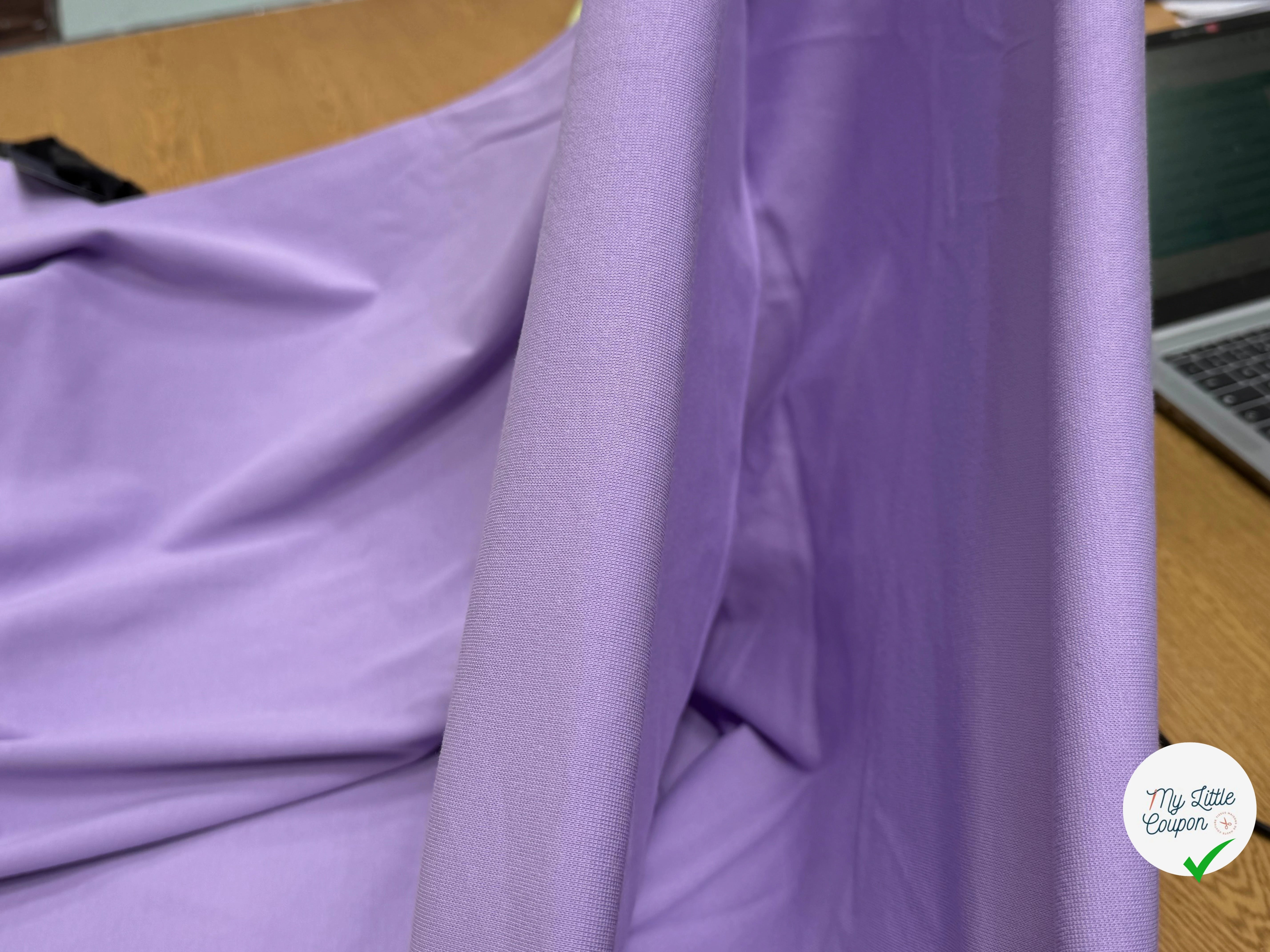 JERSEY COTON 2% ÉLASTHANNE TUBULAIRE 70CM PURPLE ROSE CÔTE 1X1 - My Little Coupon