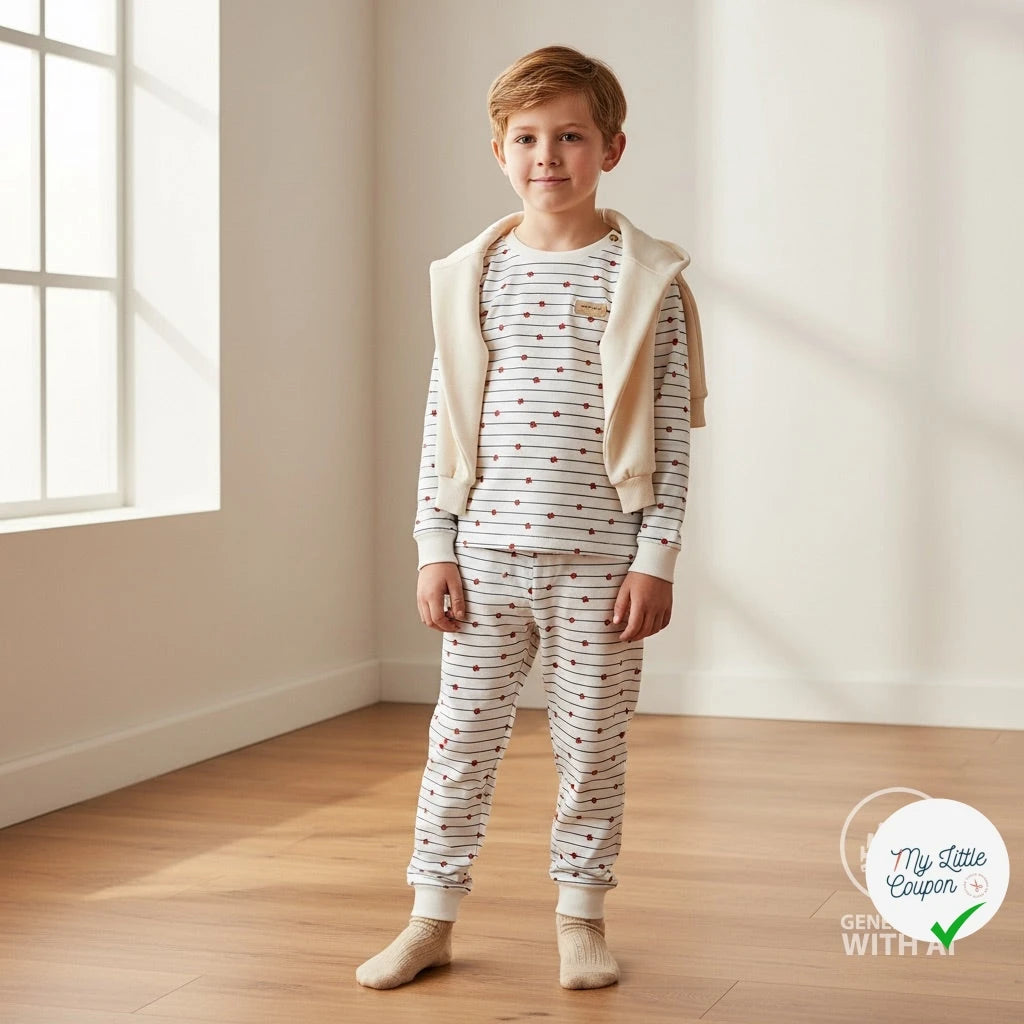 JERSEY COTON 5% ELASTHANNE MOTIFS COCCINELLES À RAYURES - My Little Coupon