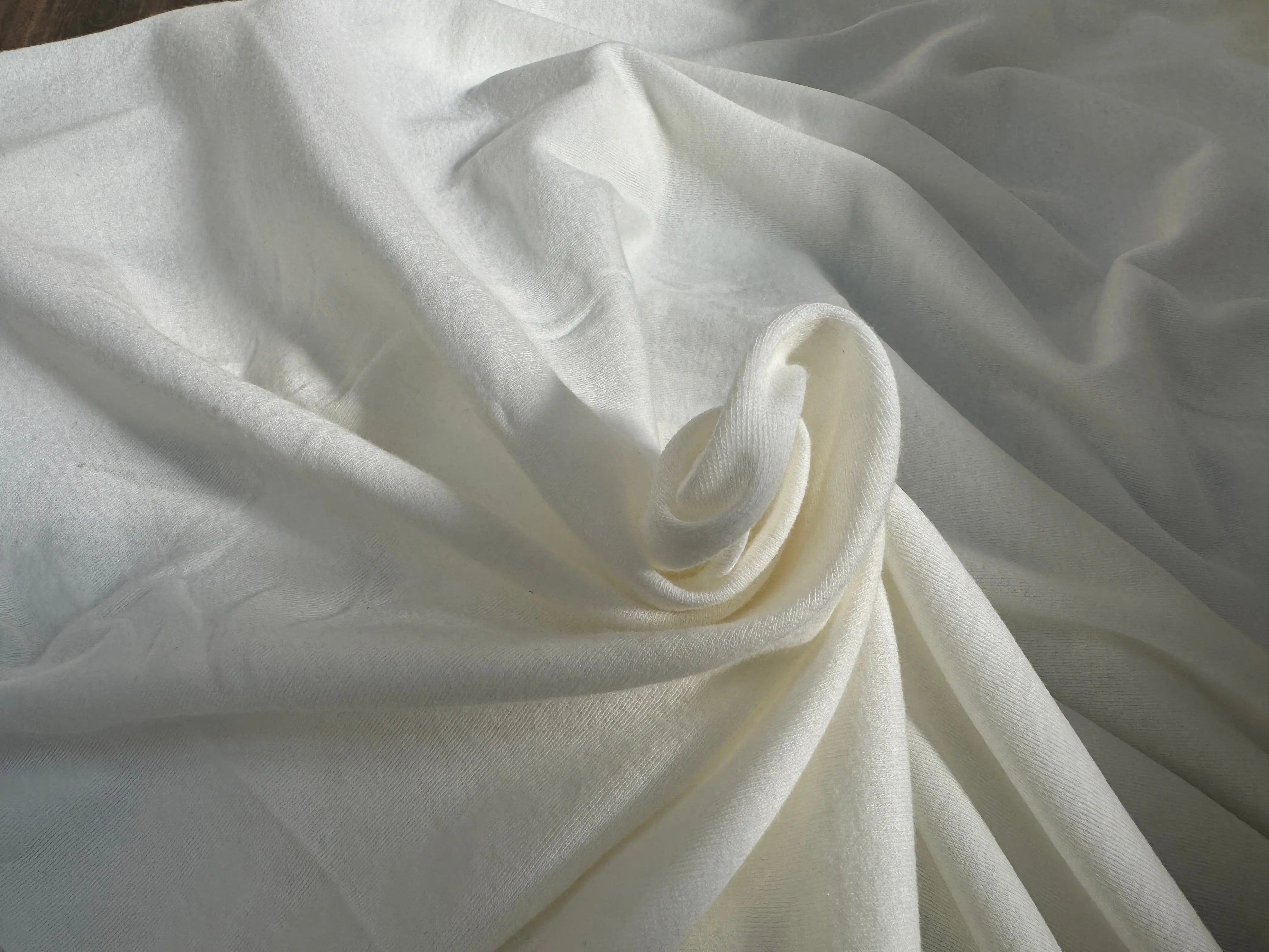 JERSEY COTON BIO BLANC CASSÉ TUBULAIRE 75CM MADE IN FRANCE - My Little Coupon