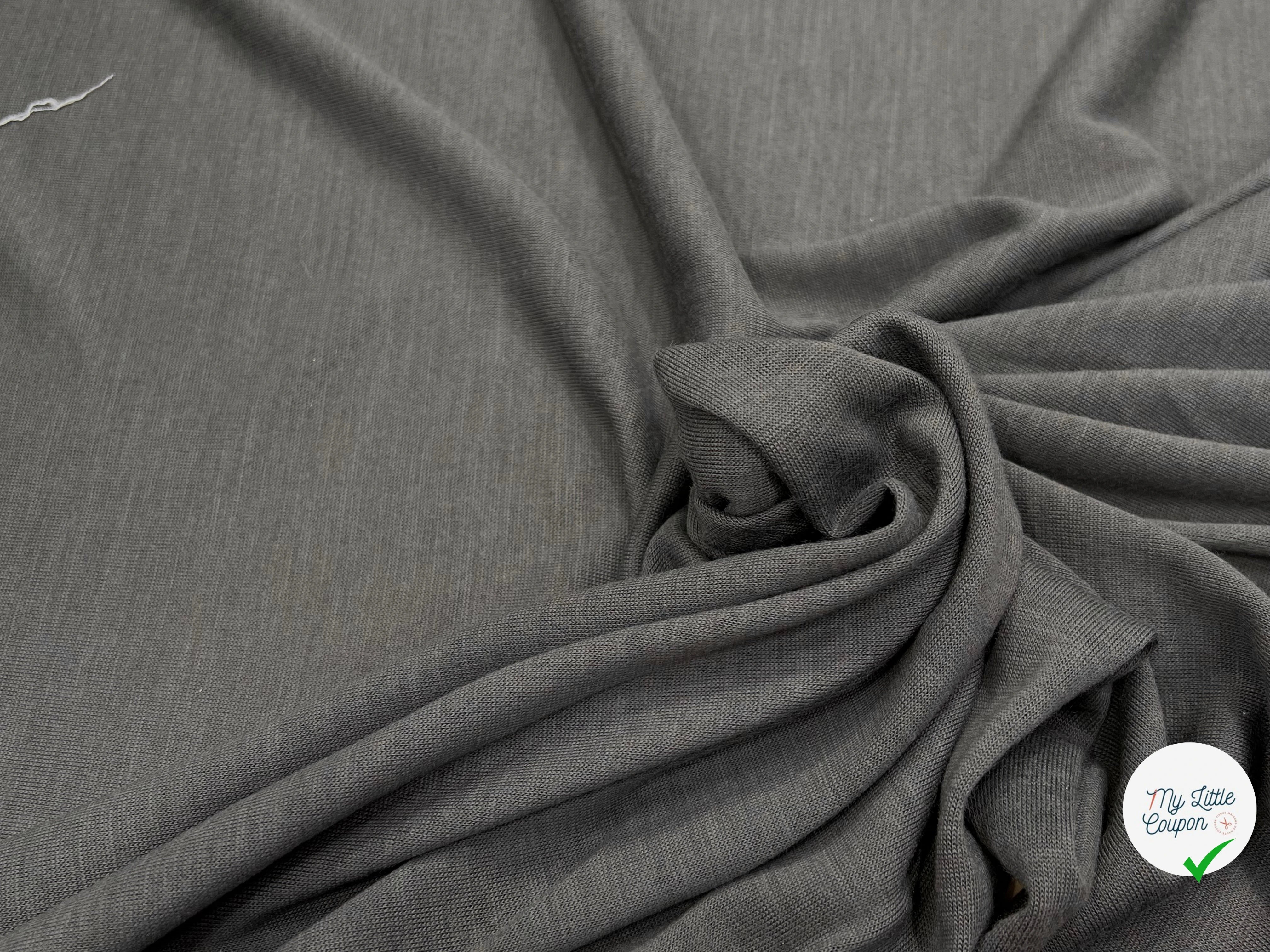 JERSEY COTON VISCOSE 55% COTON ULTRA STRETCH GRIS MARRON - My Little Coupon