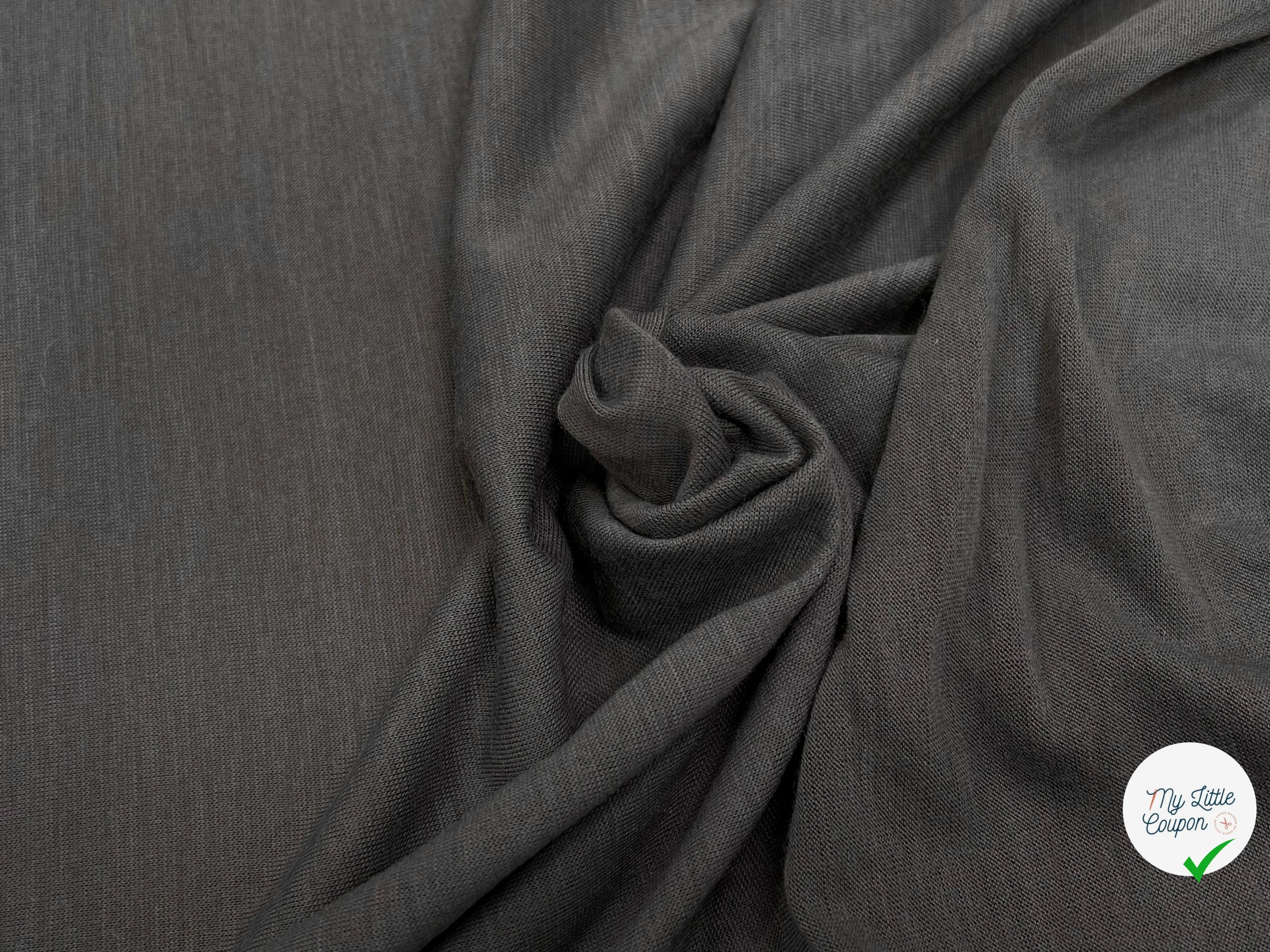 JERSEY COTON VISCOSE 55% COTON ULTRA STRETCH GRIS MARRON - My Little Coupon