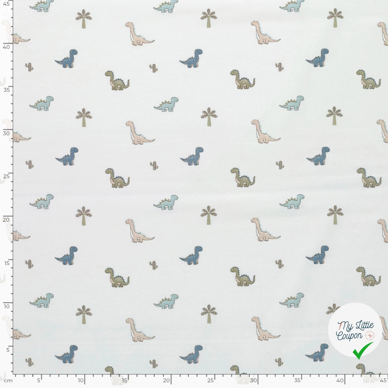 Jersey de coton dinosaures blanc cassé