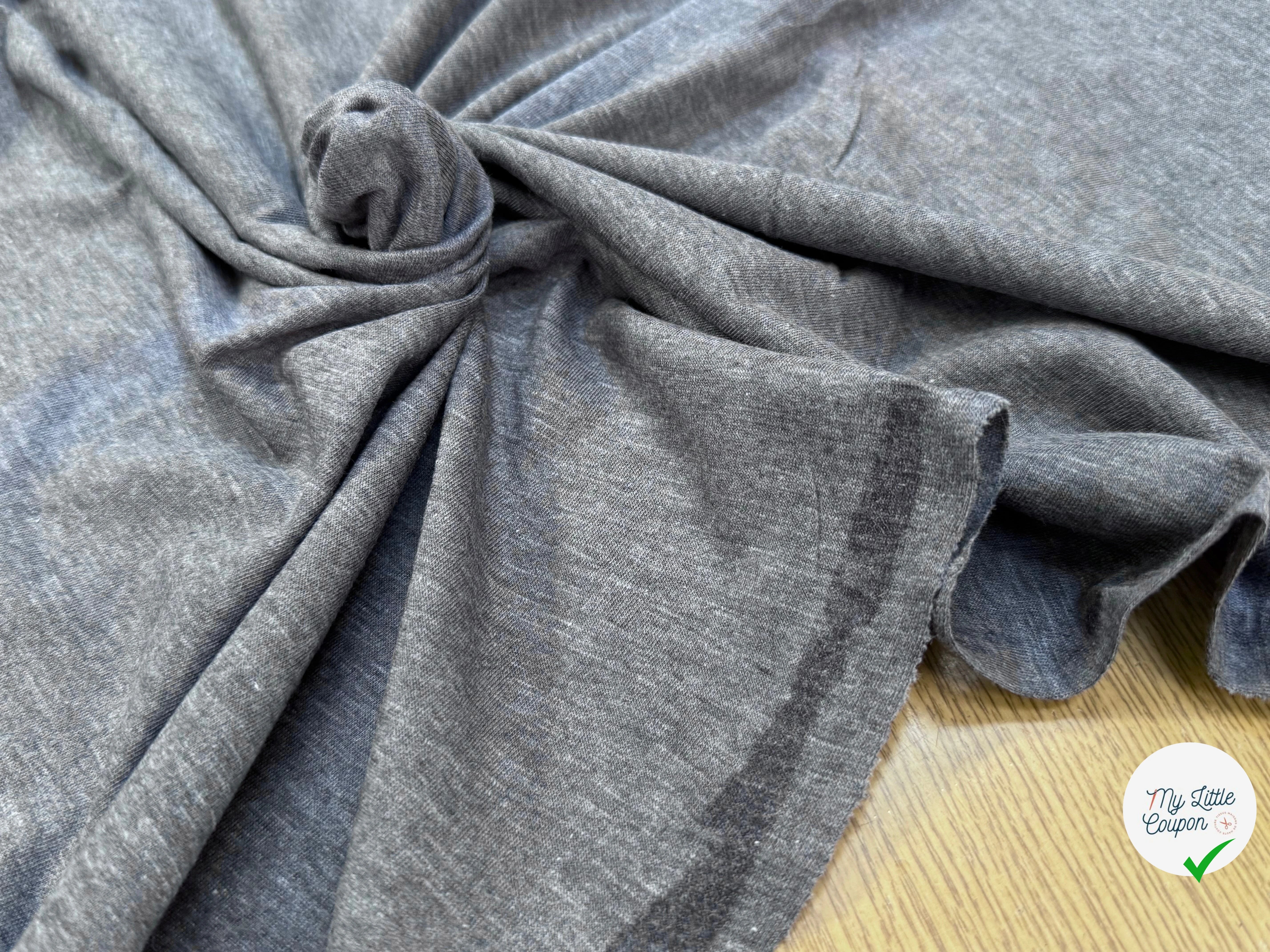 JERSEY DE COTON DOUX GRIS FONCÉ - My Little Coupon