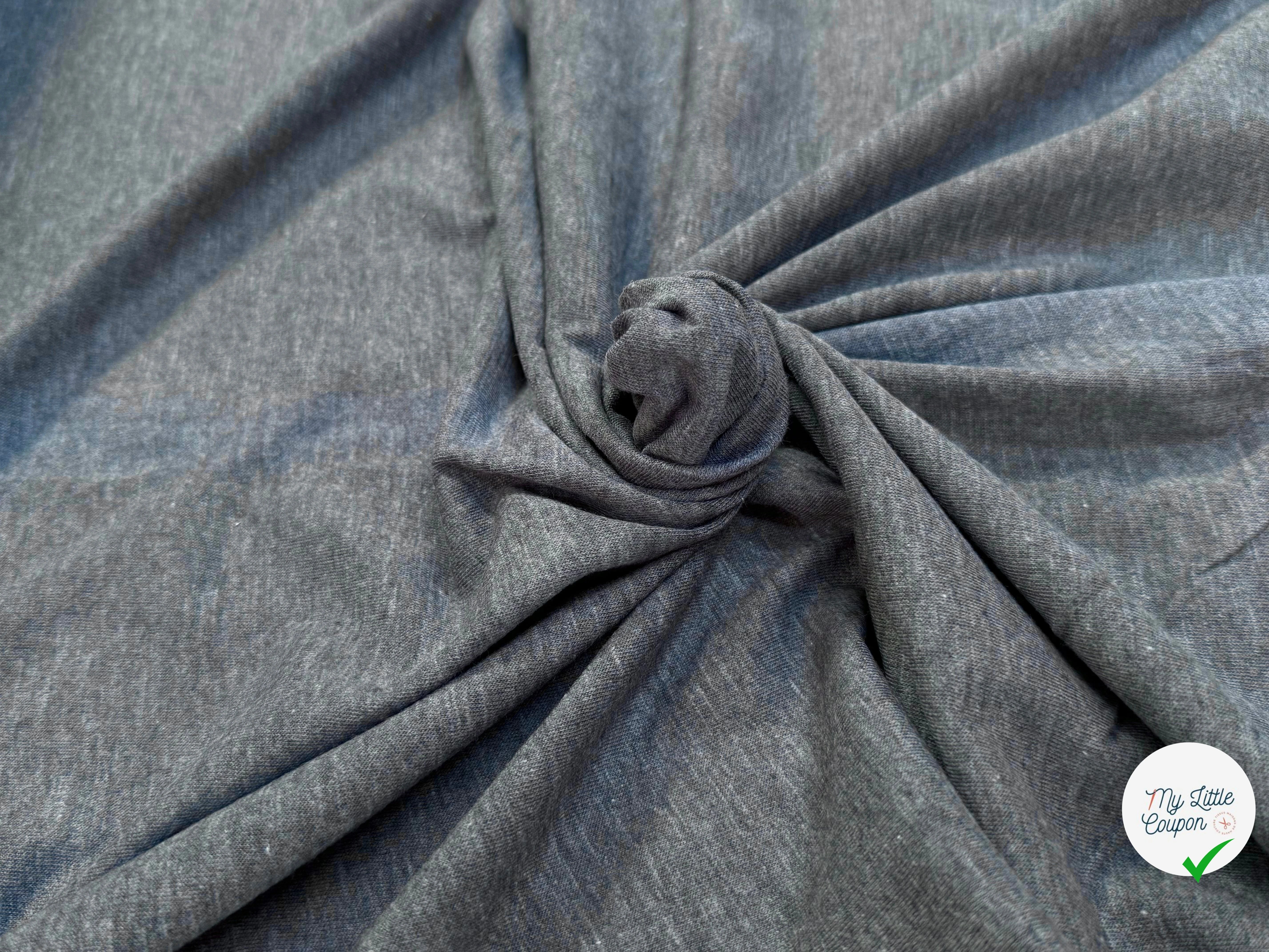 JERSEY DE COTON DOUX GRIS FONCÉ - My Little Coupon