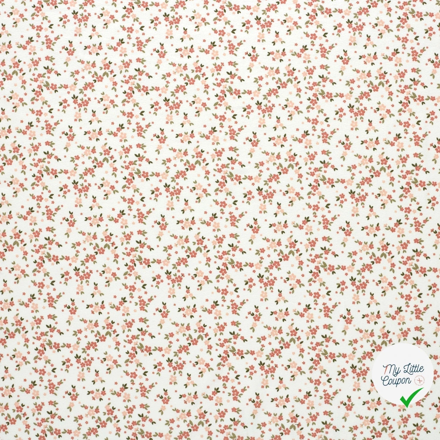 JERSEY DE COTON FLEURS BLANC CASSÉ - My Little Coupon
