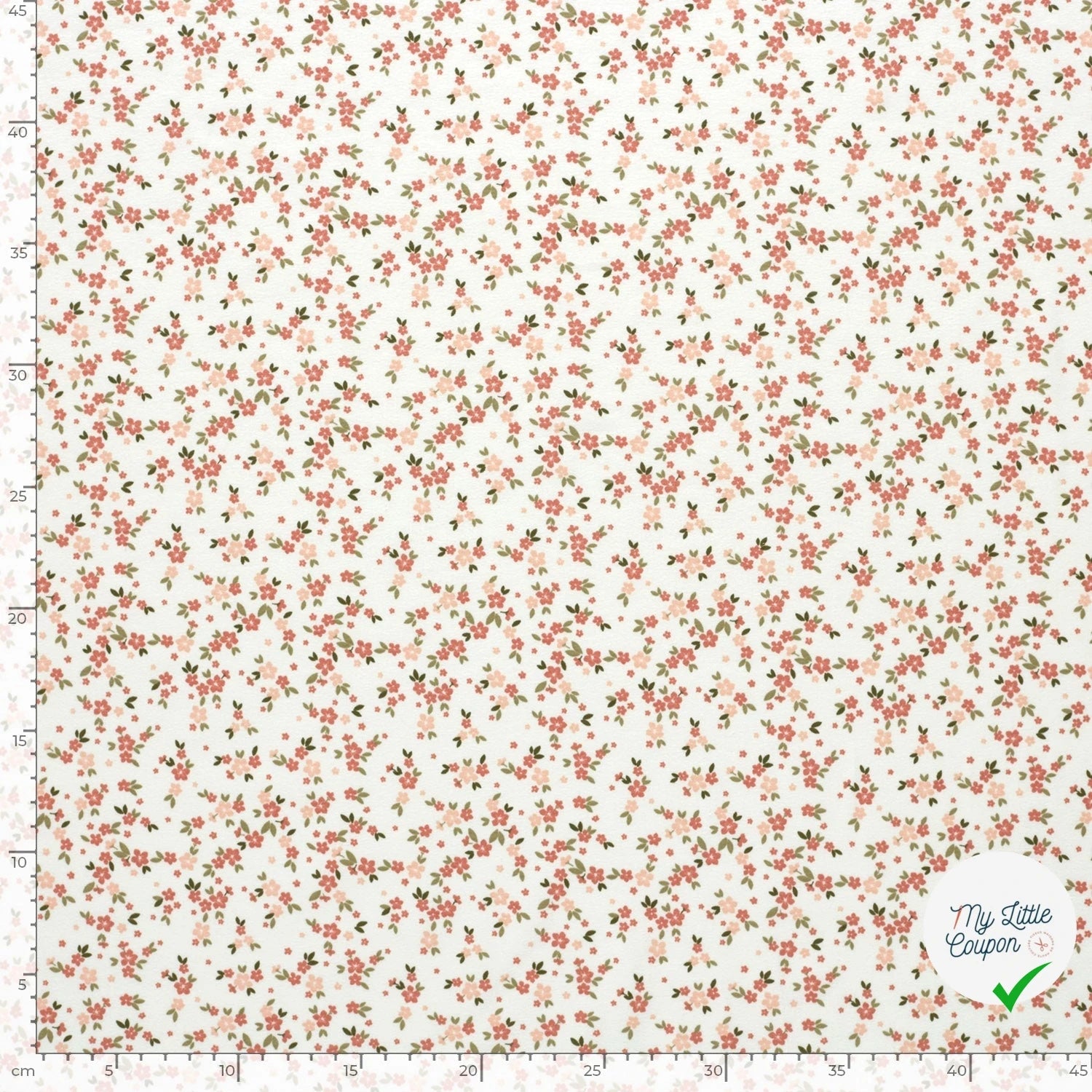 JERSEY DE COTON FLEURS BLANC CASSÉ - My Little Coupon
