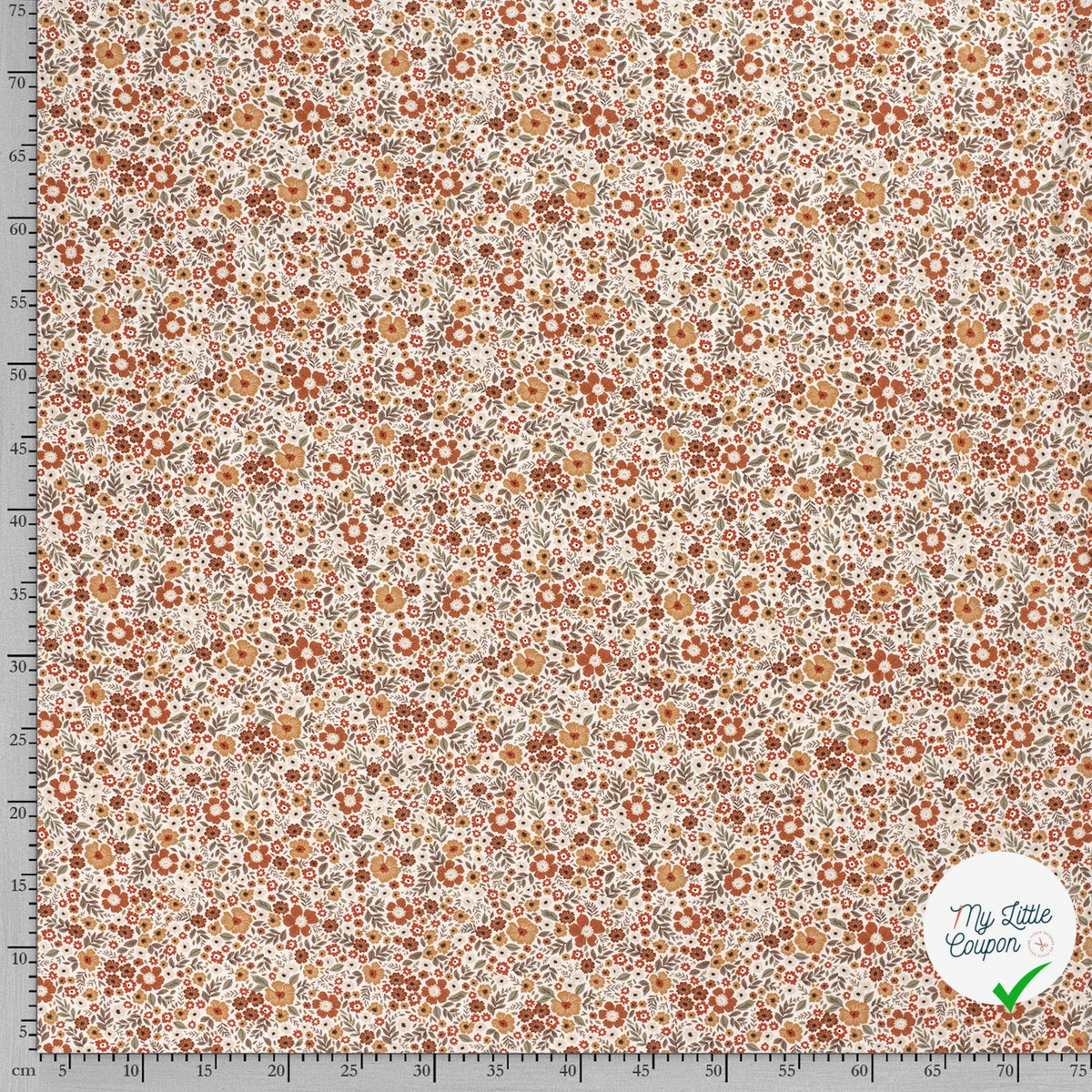 Jersey de coton fleurs blanc cassé