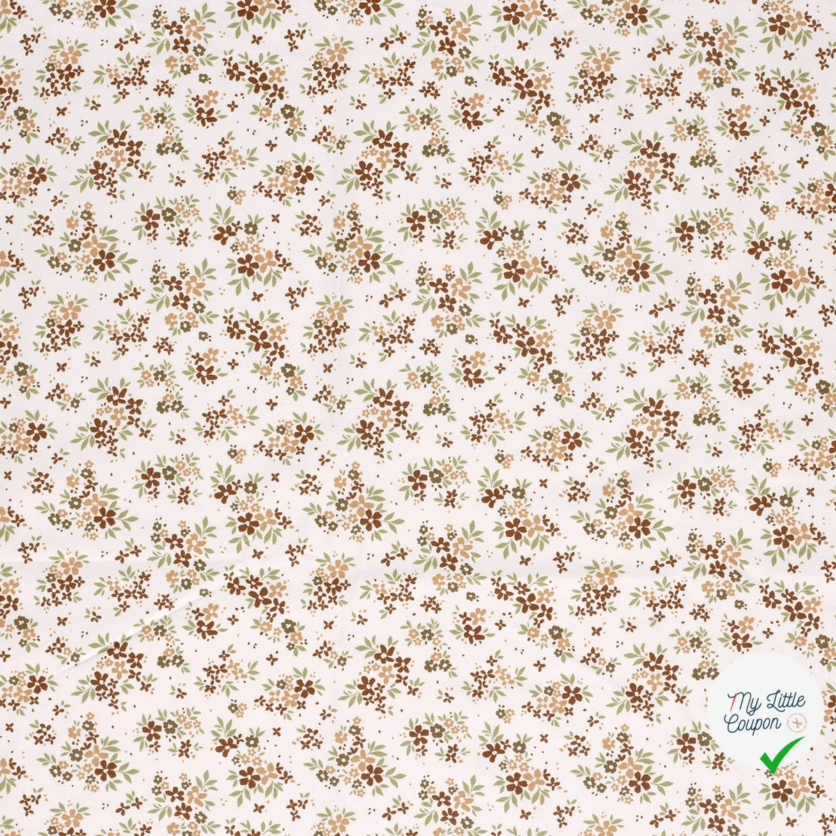 Jersey de coton fleurs blanc cassé
