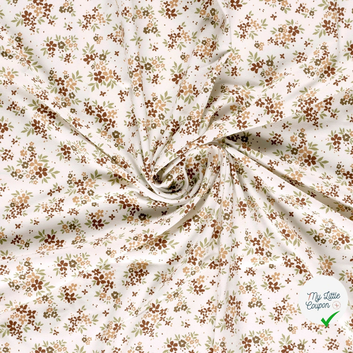 Jersey de coton fleurs blanc cassé