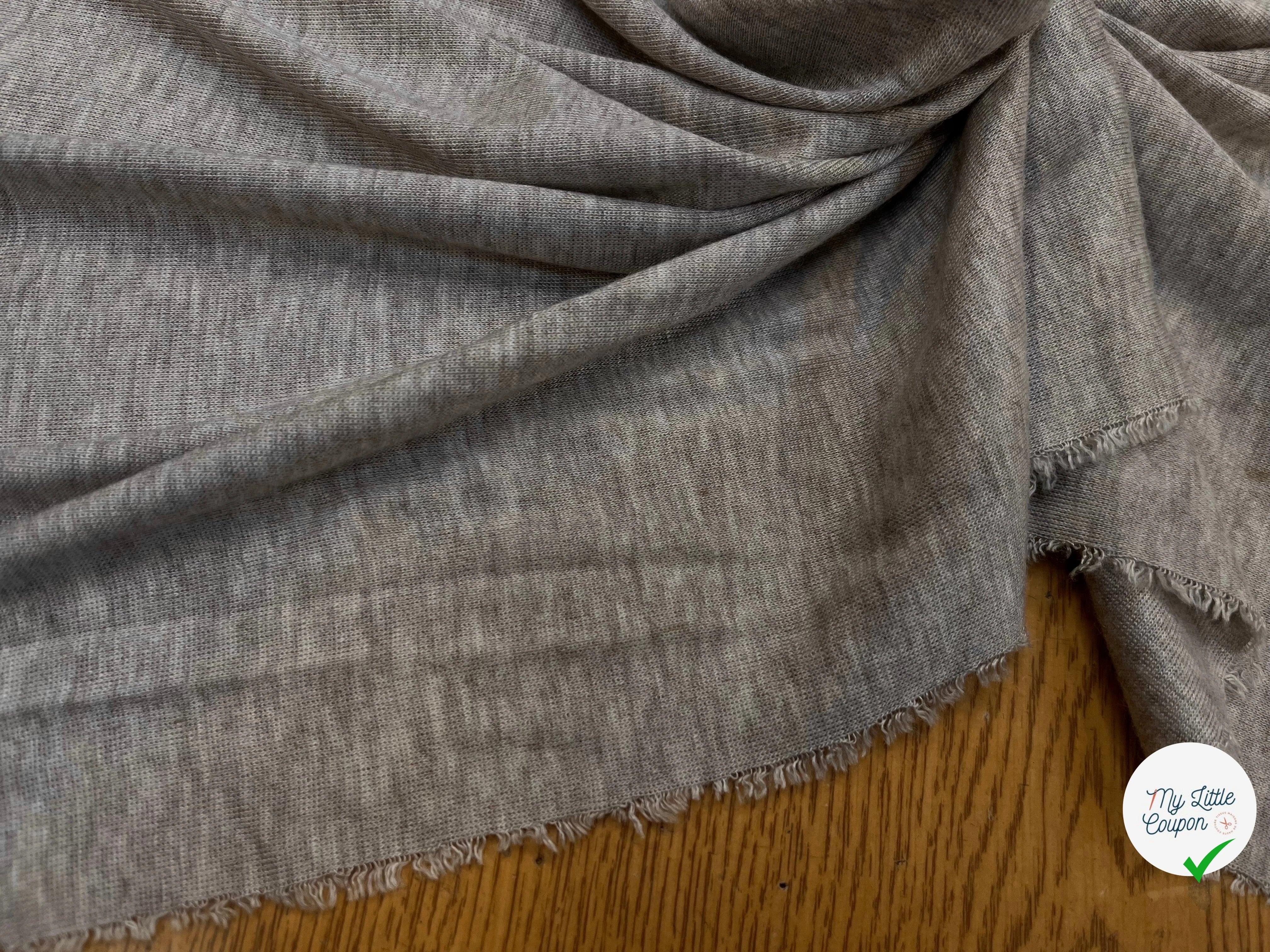 JERSEY DE COTON GRIS MARRON CLAIR - My Little Coupon